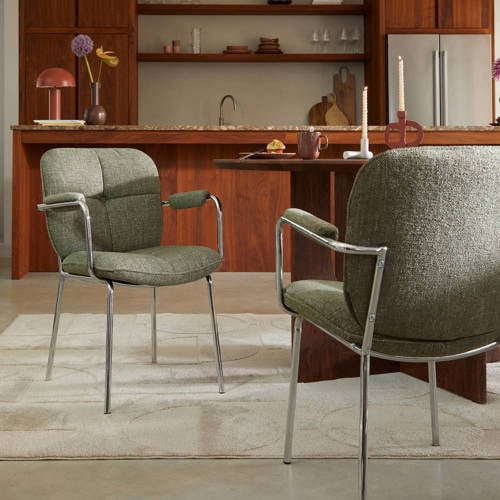 NOUS Living eetkamerstoel Chrome - Groen