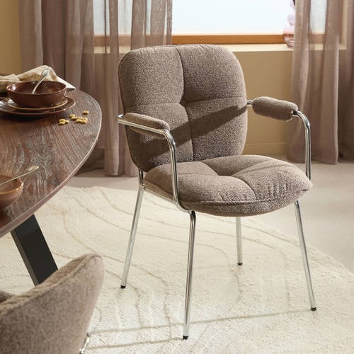 NOUS Living eetkamerstoel Chrome - Taupe