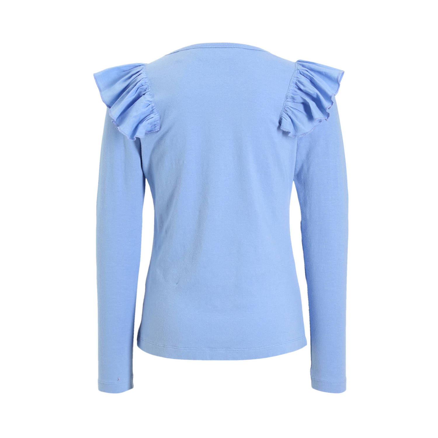 anytime longsleeve met ruffle blauw