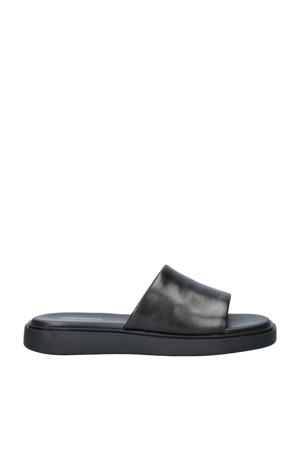 Connie leren slippers zwart