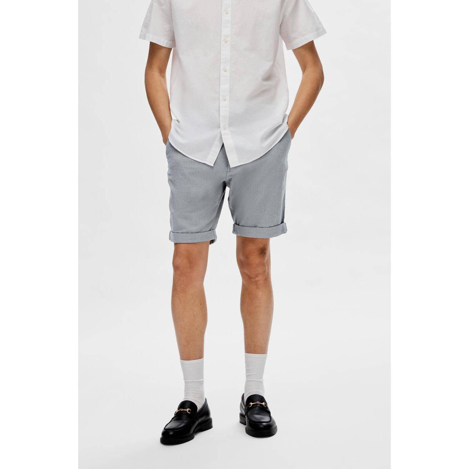SELECTED HOMME slim fit short SLHSLIM-LUTON grijsblauw