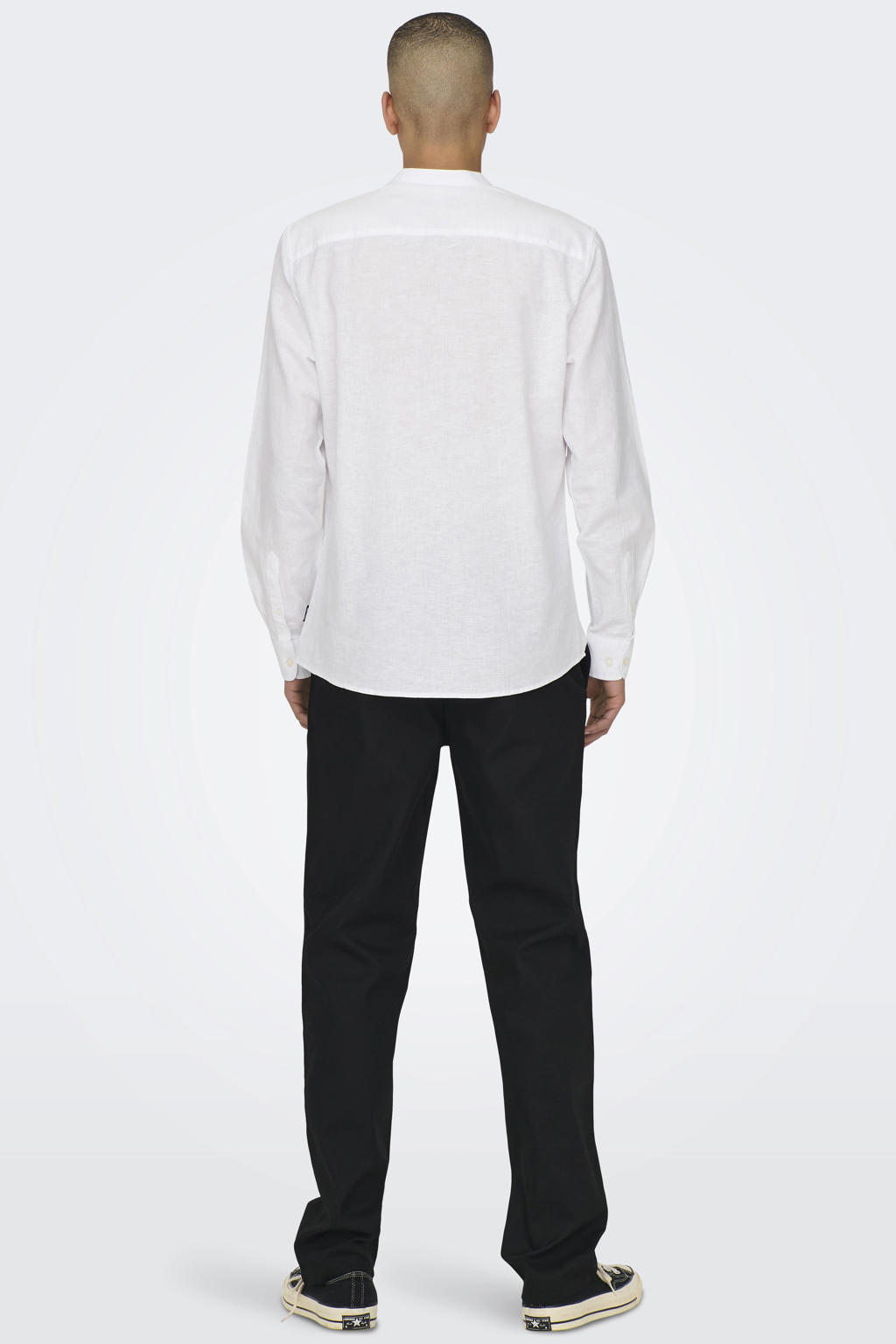 ONLY & SONS linnen casual overhemd wit