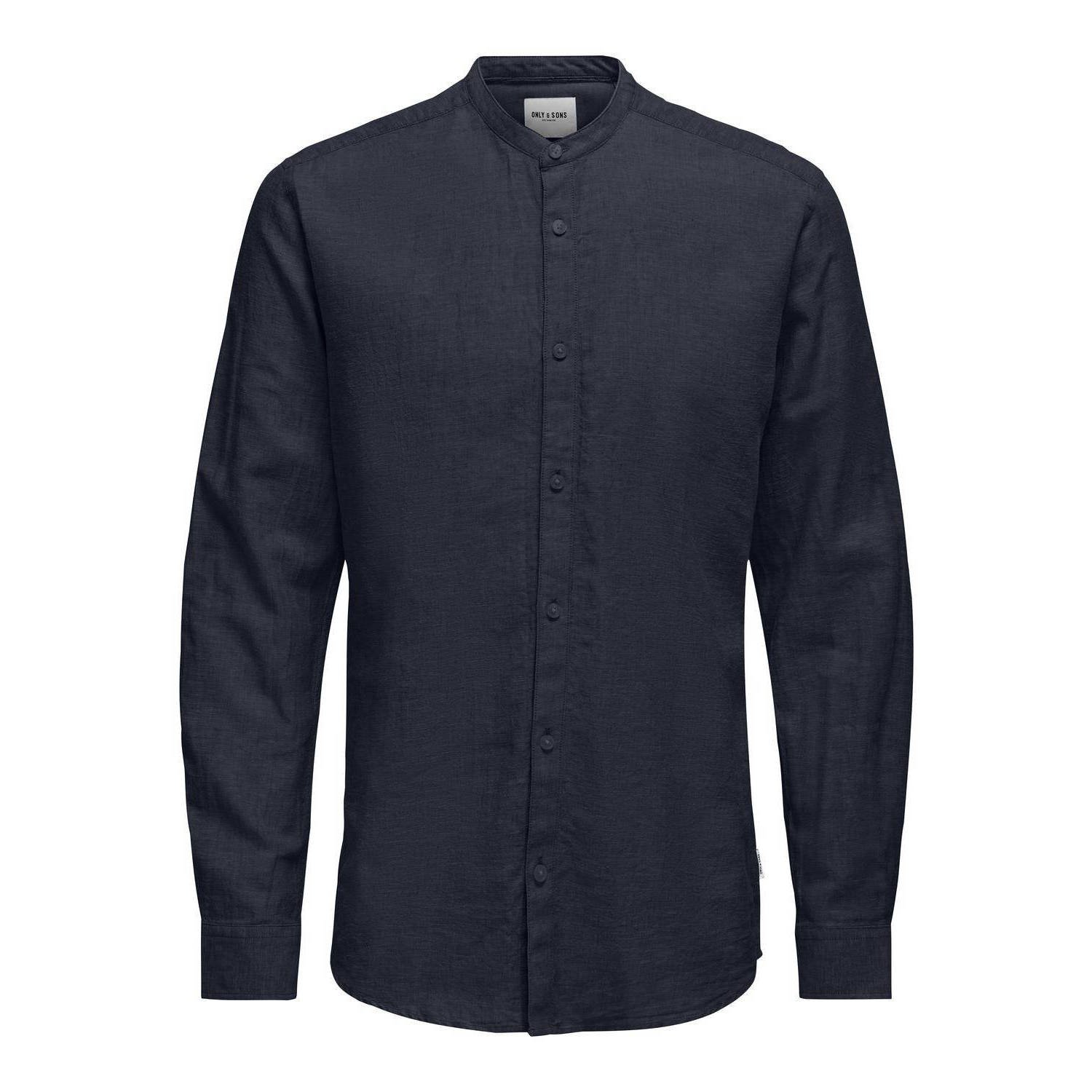 ONLY & SONS gemêleerd slim fit overhemd ONSCAIDEN