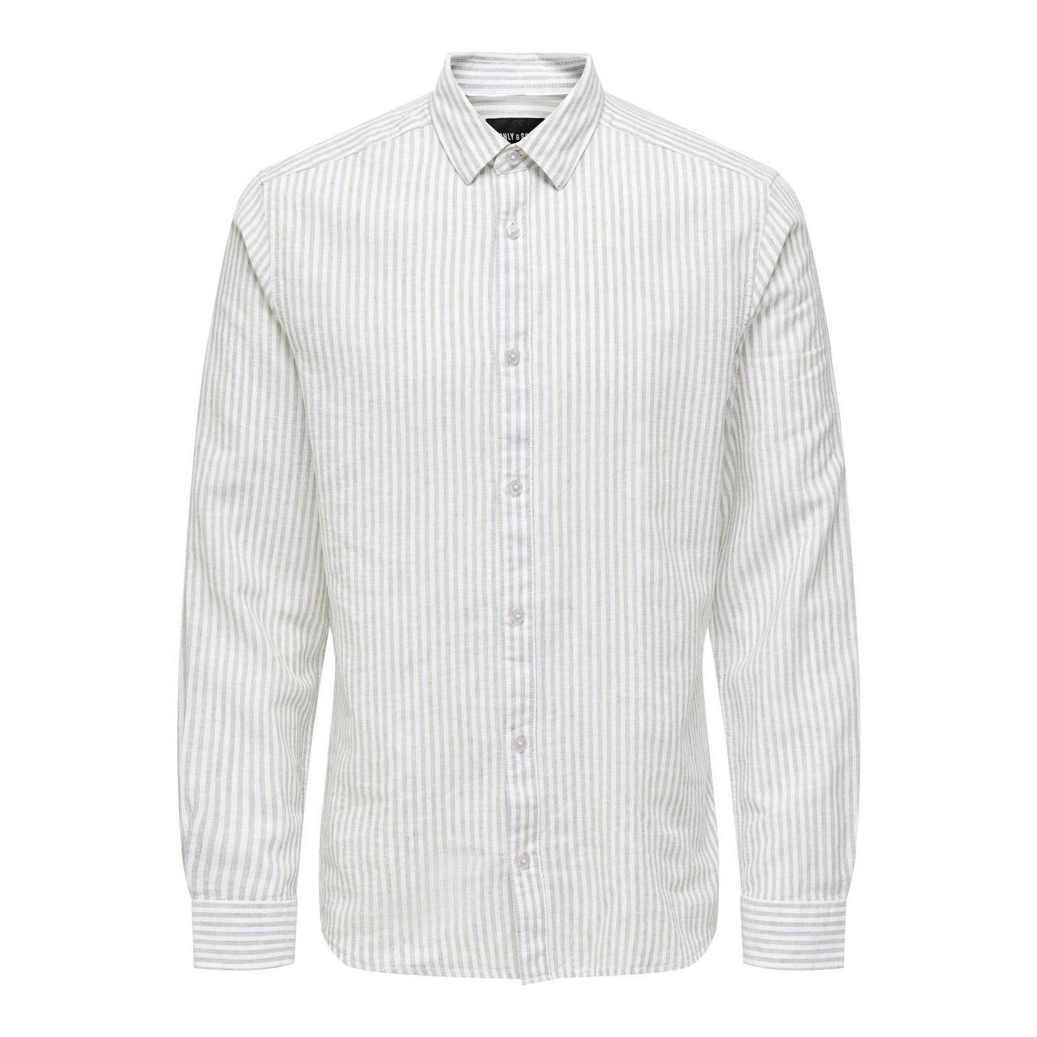 ONLY & SONS Overhemd met korte mouwen ONSCAIDEN LS STRIPE LINEN SHIRT 660 NOOS