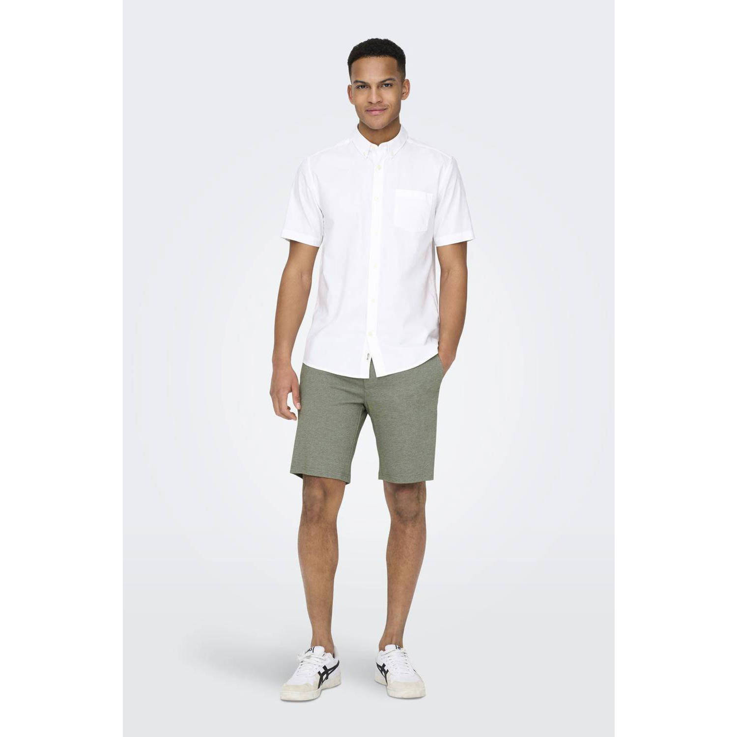 ONLY & SONS gemêleerde regular fit short ONSMARK