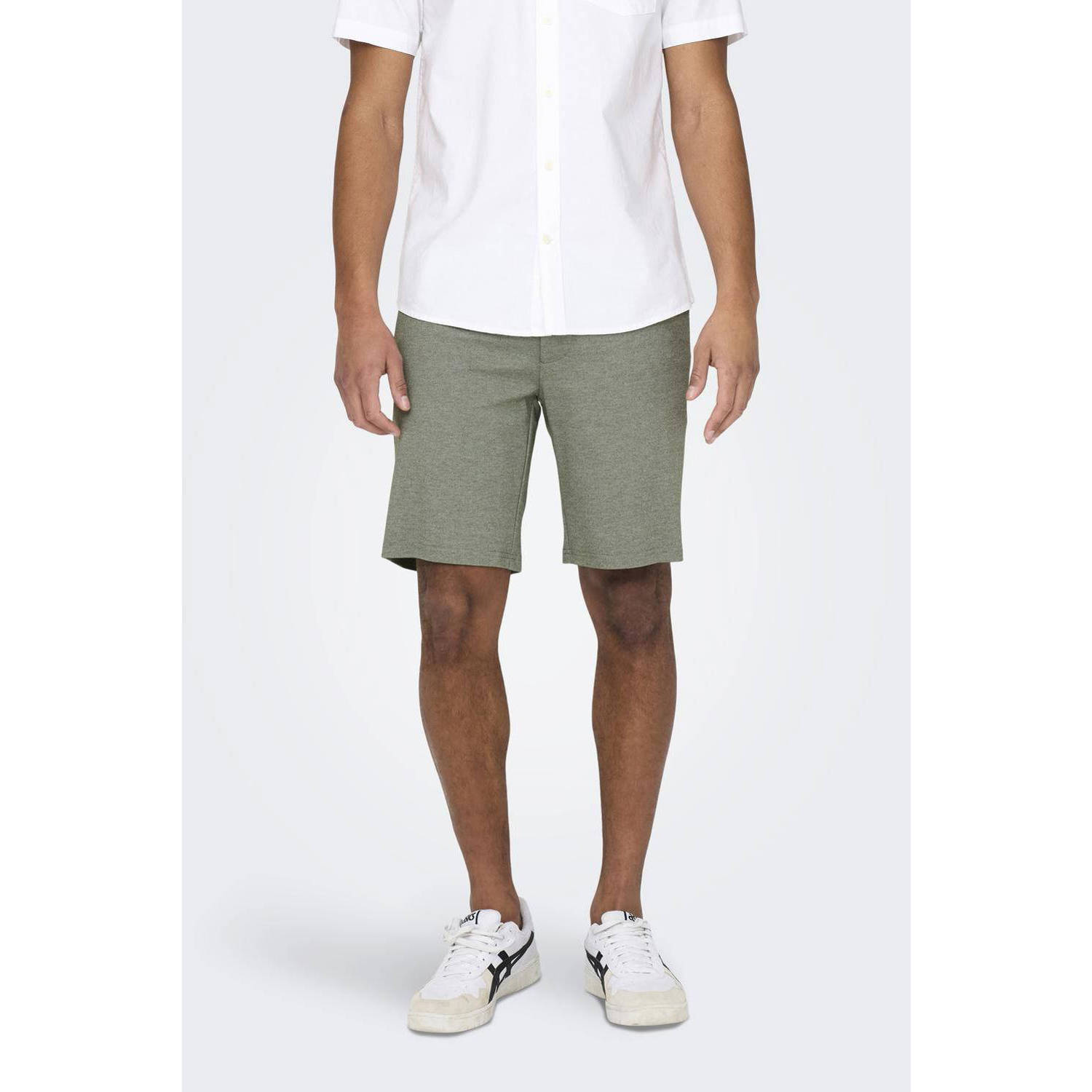 ONLY & SONS gemêleerde regular fit short ONSMARK