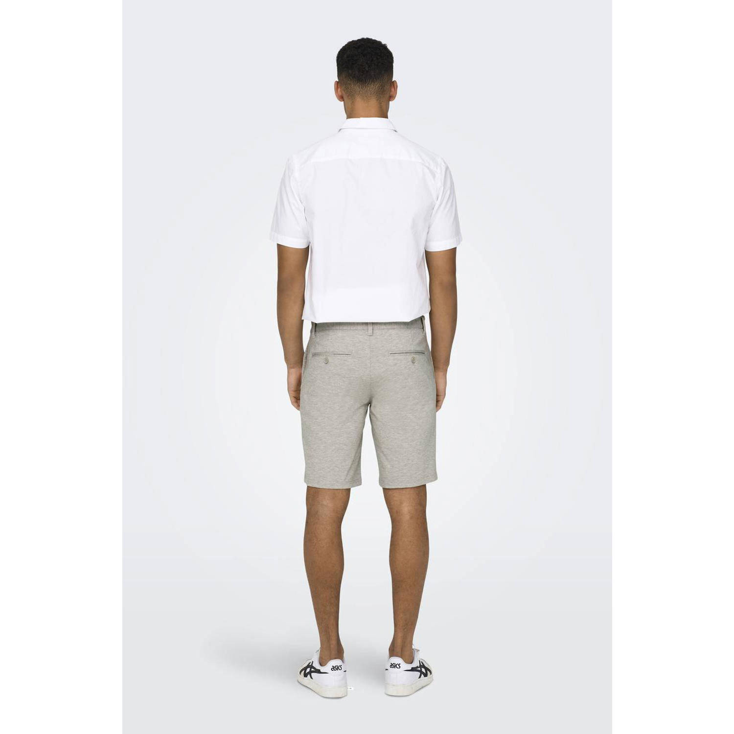 ONLY & SONS gemêleerde regular fit short ONSMARK beige