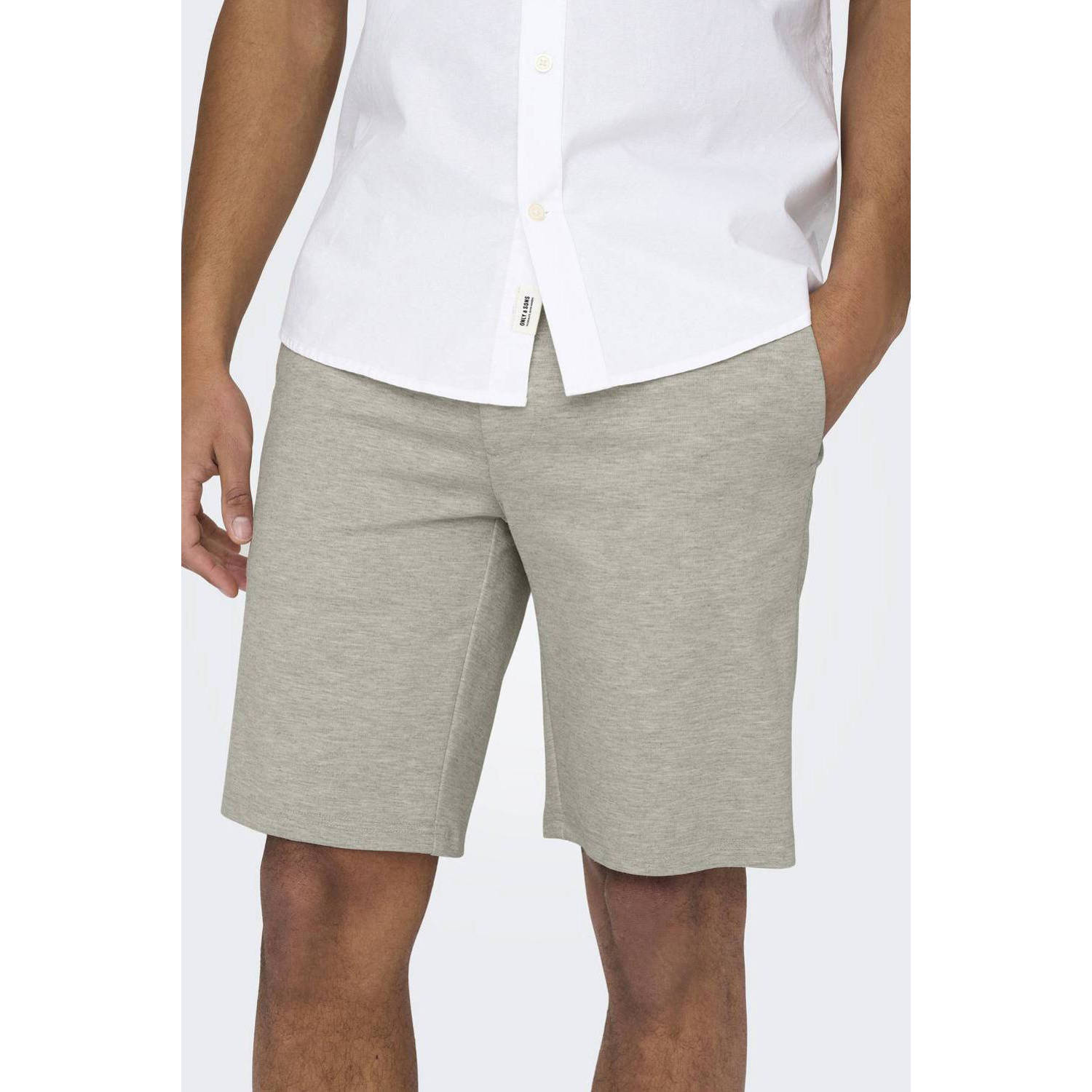 ONLY & SONS gemêleerde regular fit short ONSMARK beige