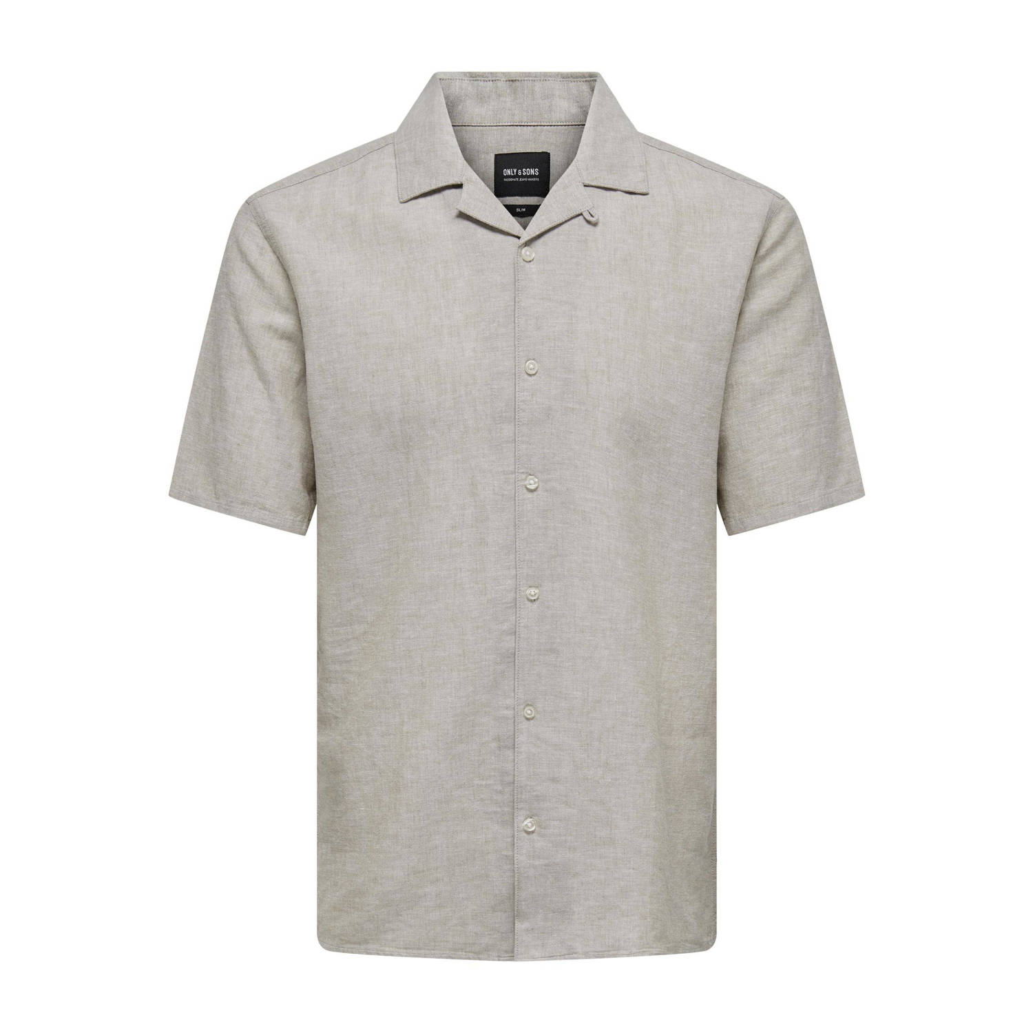 ONLY & SONS Overhemd met korte mouwen ONSCAIDEN SS SOLID RESORT LINEN NOOS