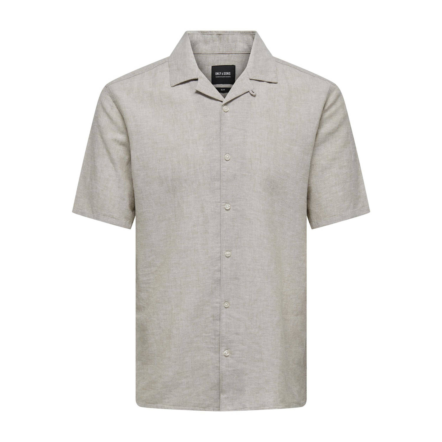 Only & Sons Slim fit linnen overhemd met 1 2-mouwen model 'CAIDEN'