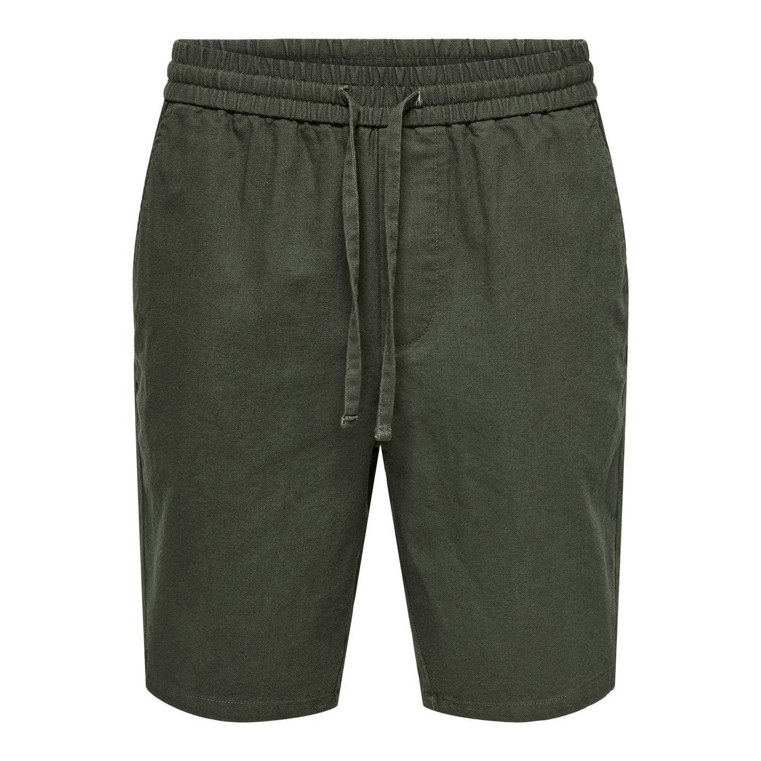 Only & Sons Korte broek van een mix van katoen en linnen model 'LINUS'