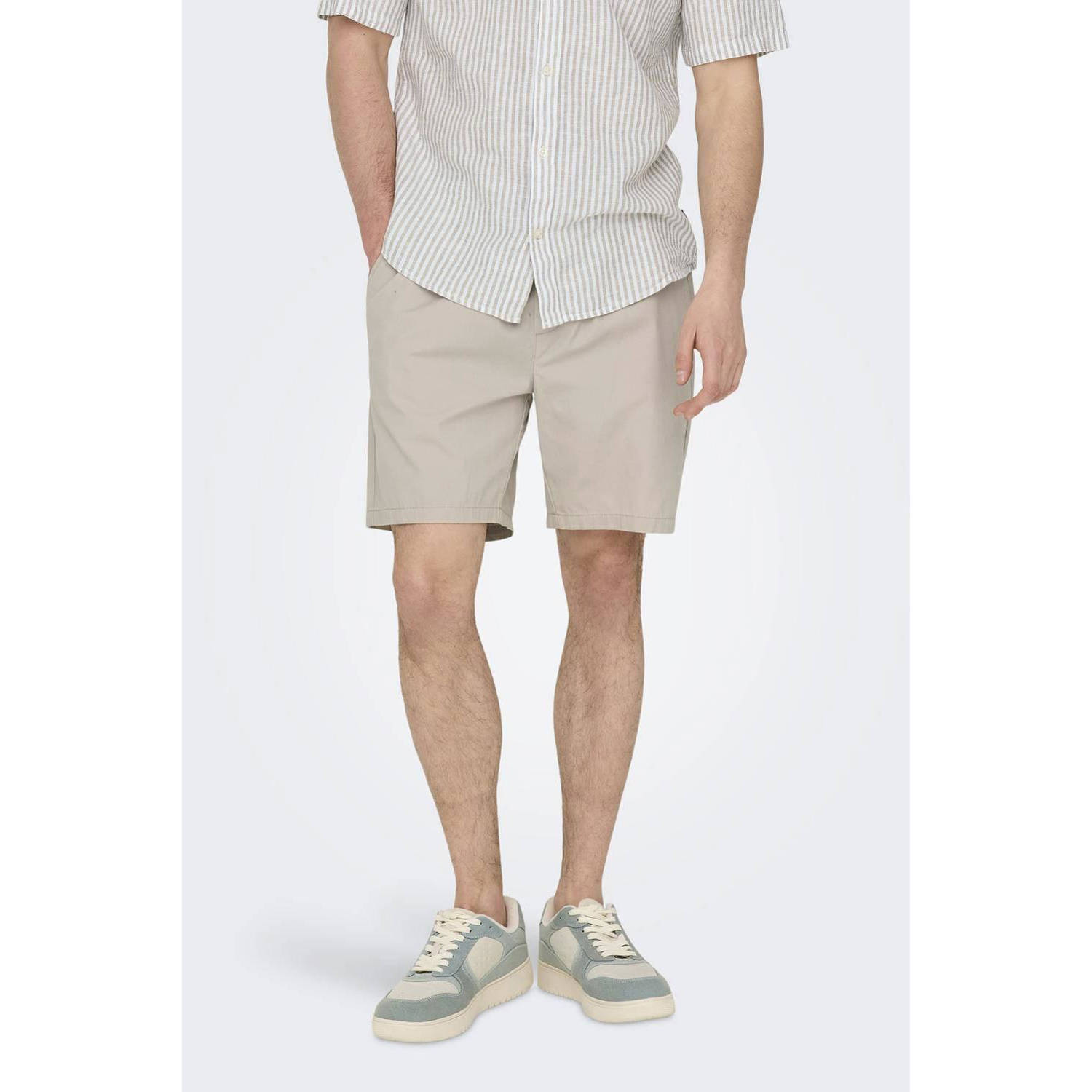 ONLY & SONS regular fit short silver lining