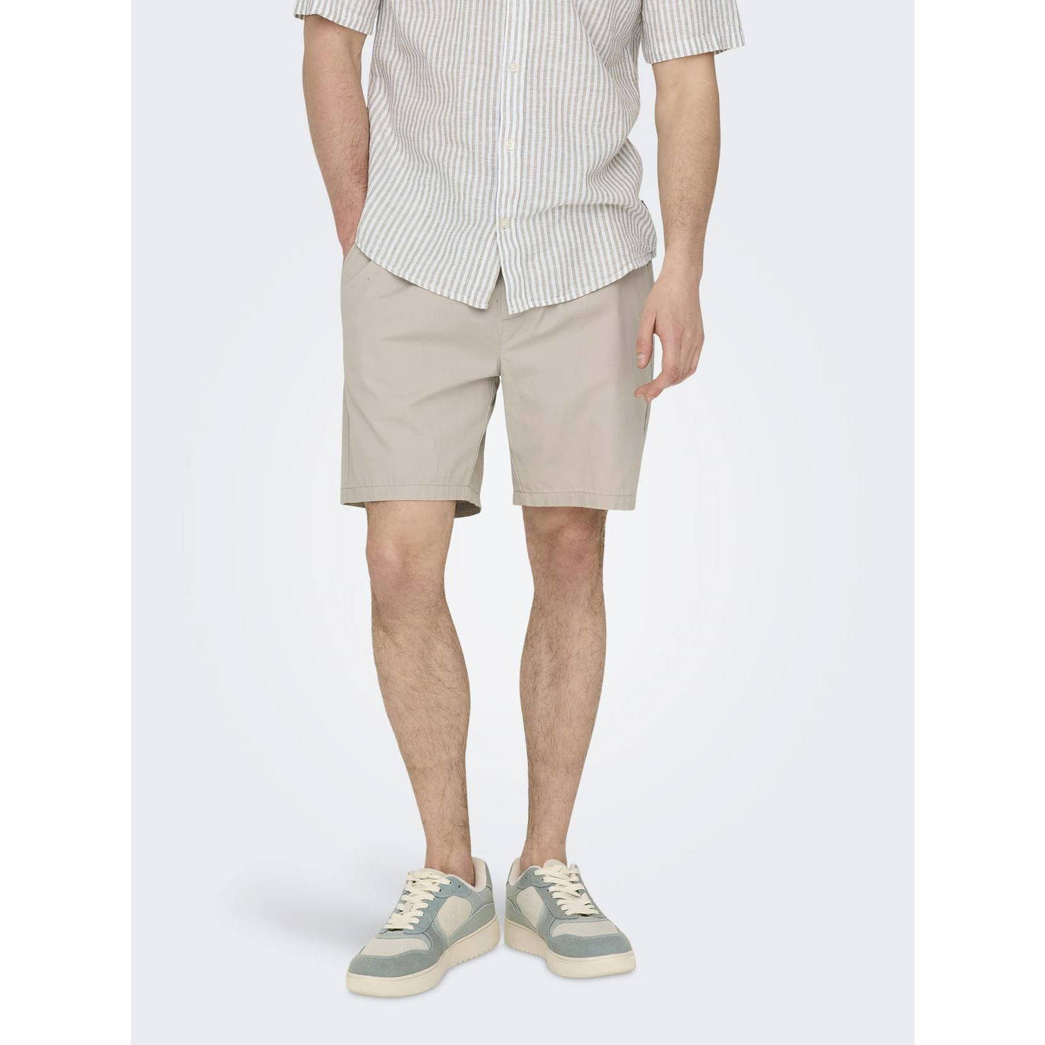 ONLY & SONS regular fit short silver lining