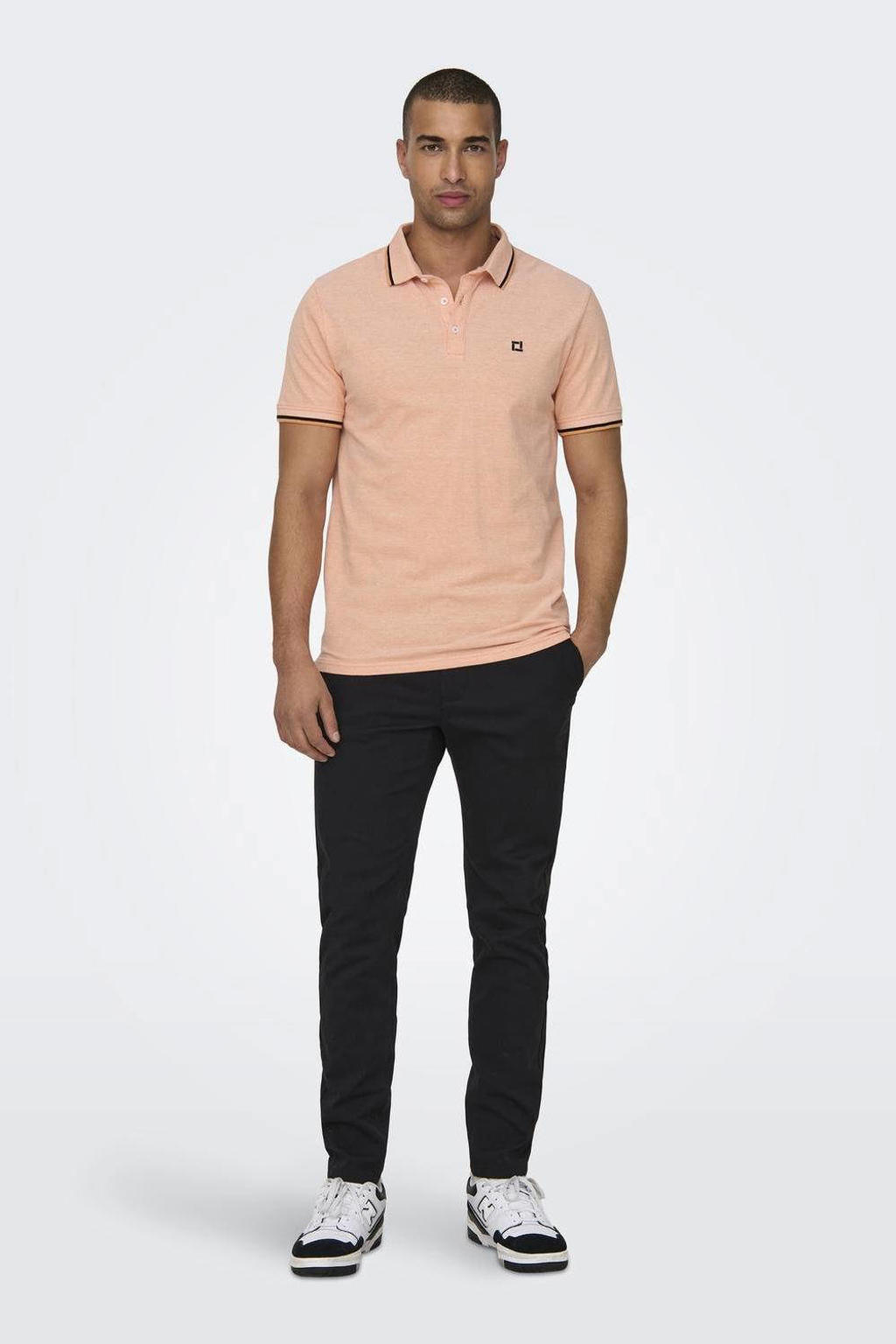 ONLY & SONS slim fit polo ONSFLETCHER muskmelon