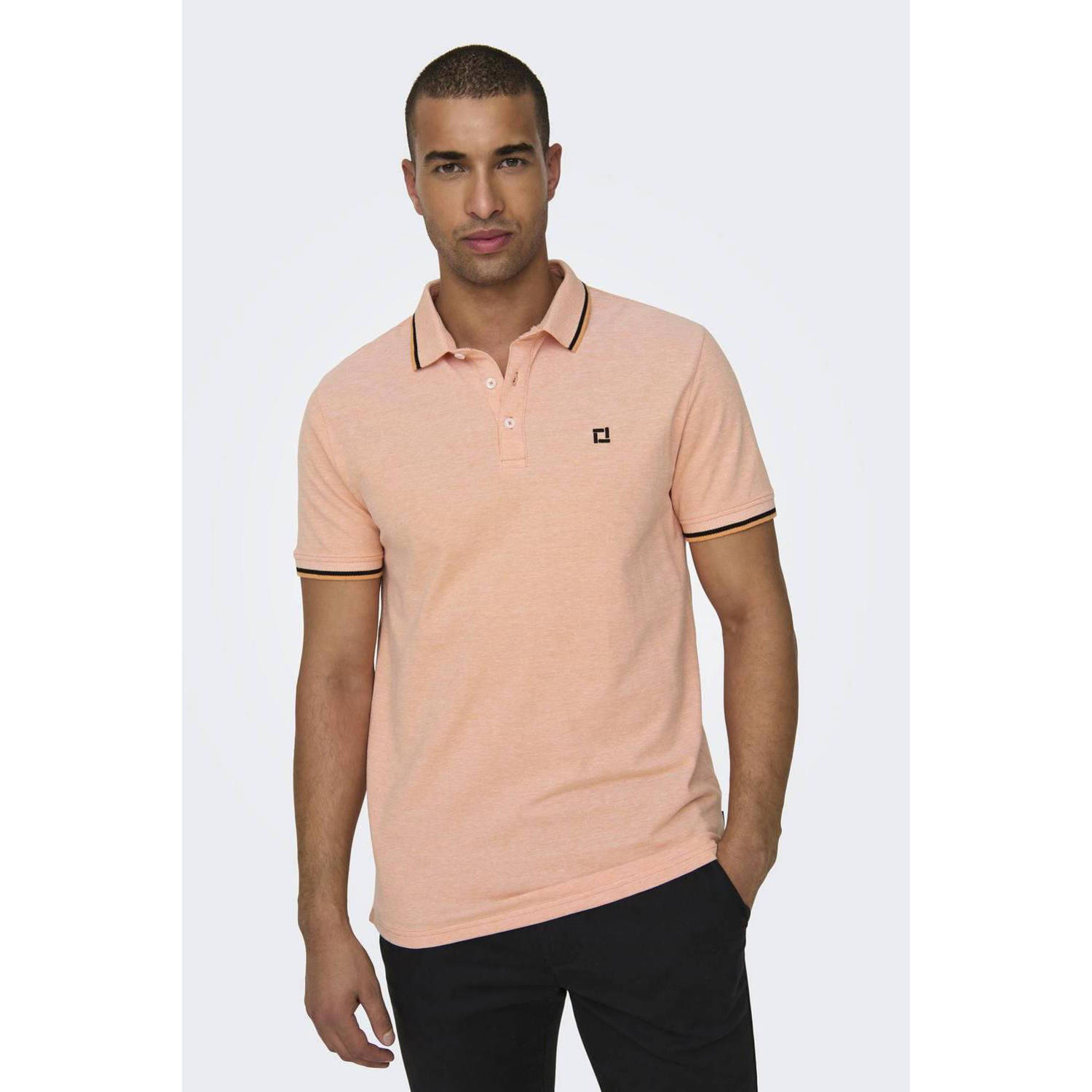 ONLY & SONS slim fit polo ONSFLETCHER muskmelon
