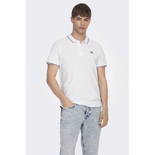 ONLY & SONS slim fit polo ONSFLETCHER bright white afbeelding