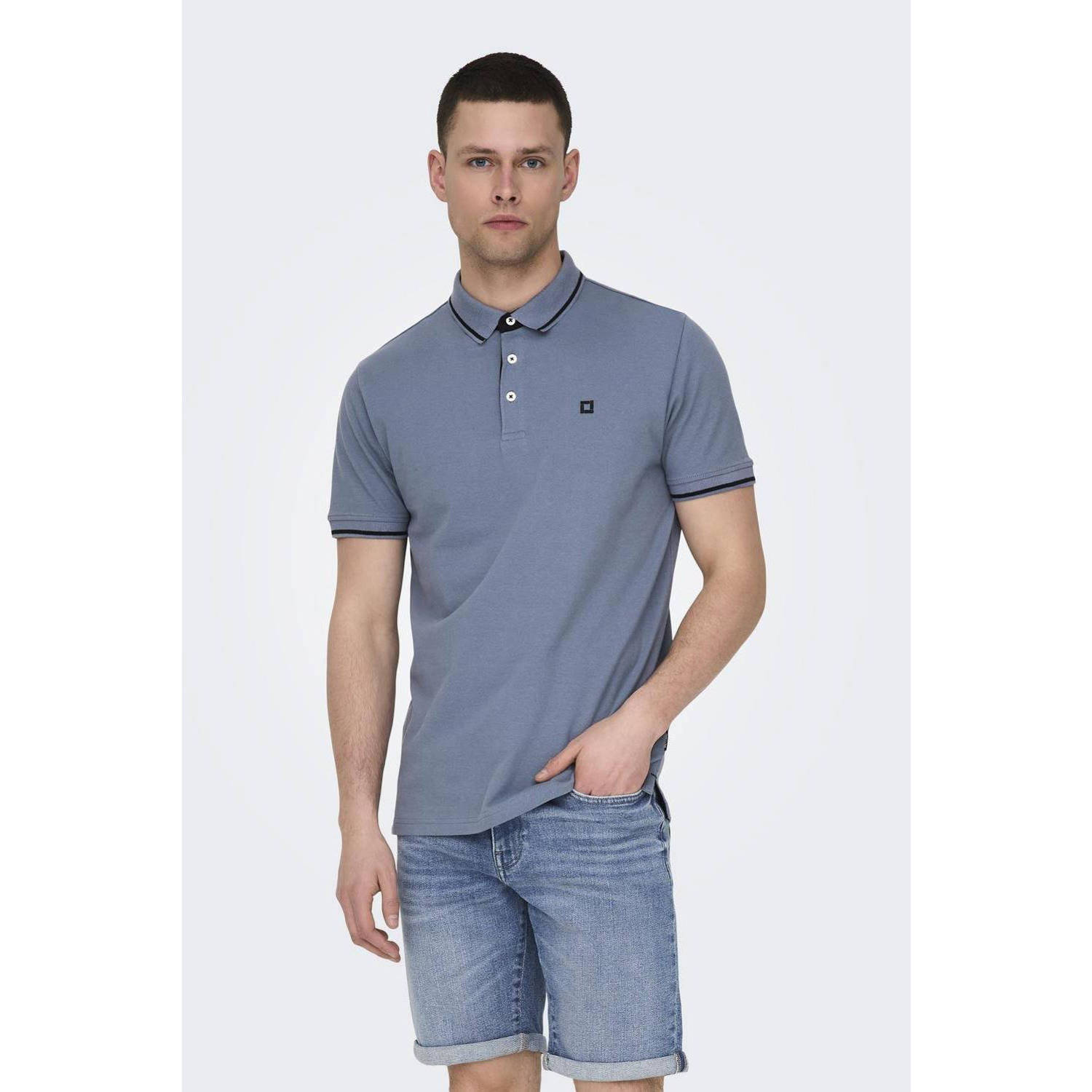 ONLY & SONS slim fit polo ONSFLETCHER flint stone