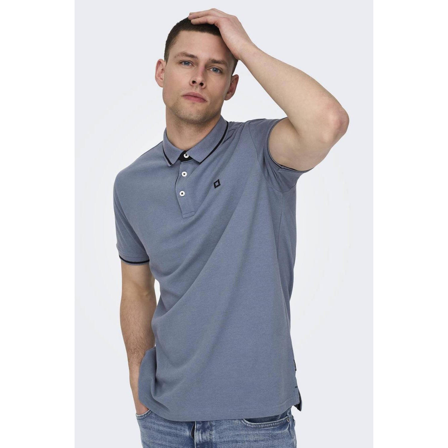 ONLY & SONS slim fit polo ONSFLETCHER flint stone