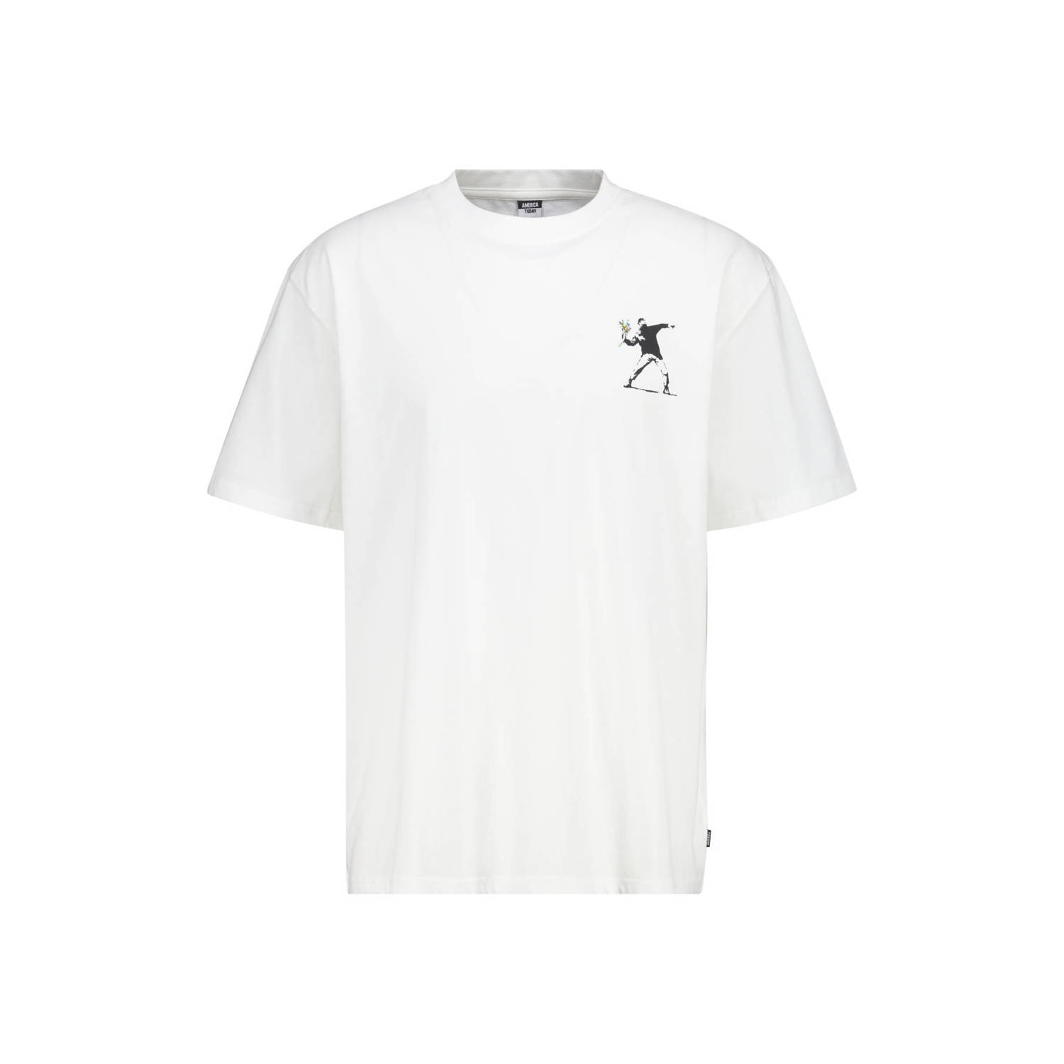 America Today T-shirt Elvin met backprint off white