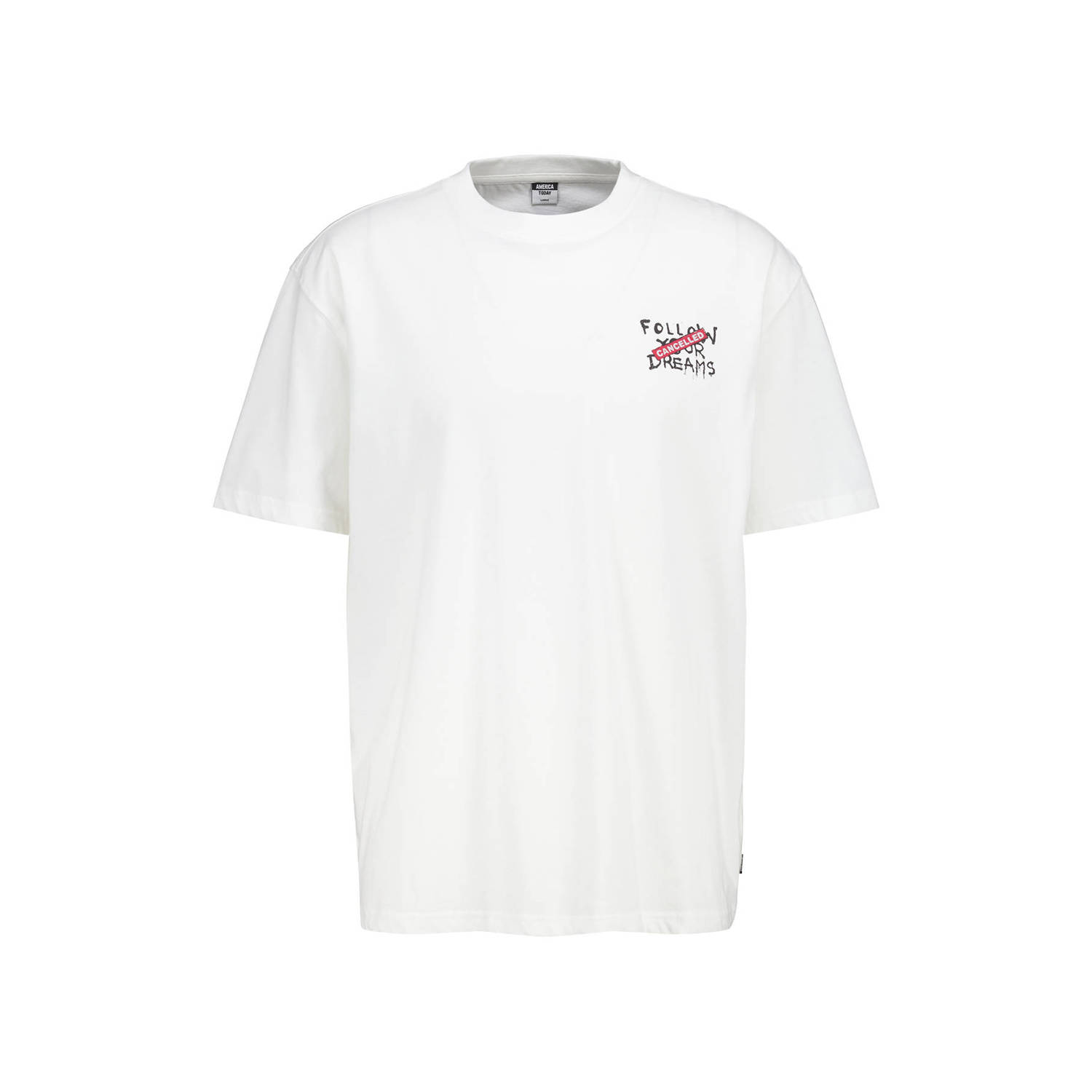 America Today T-shirt Elvin met backprint off white