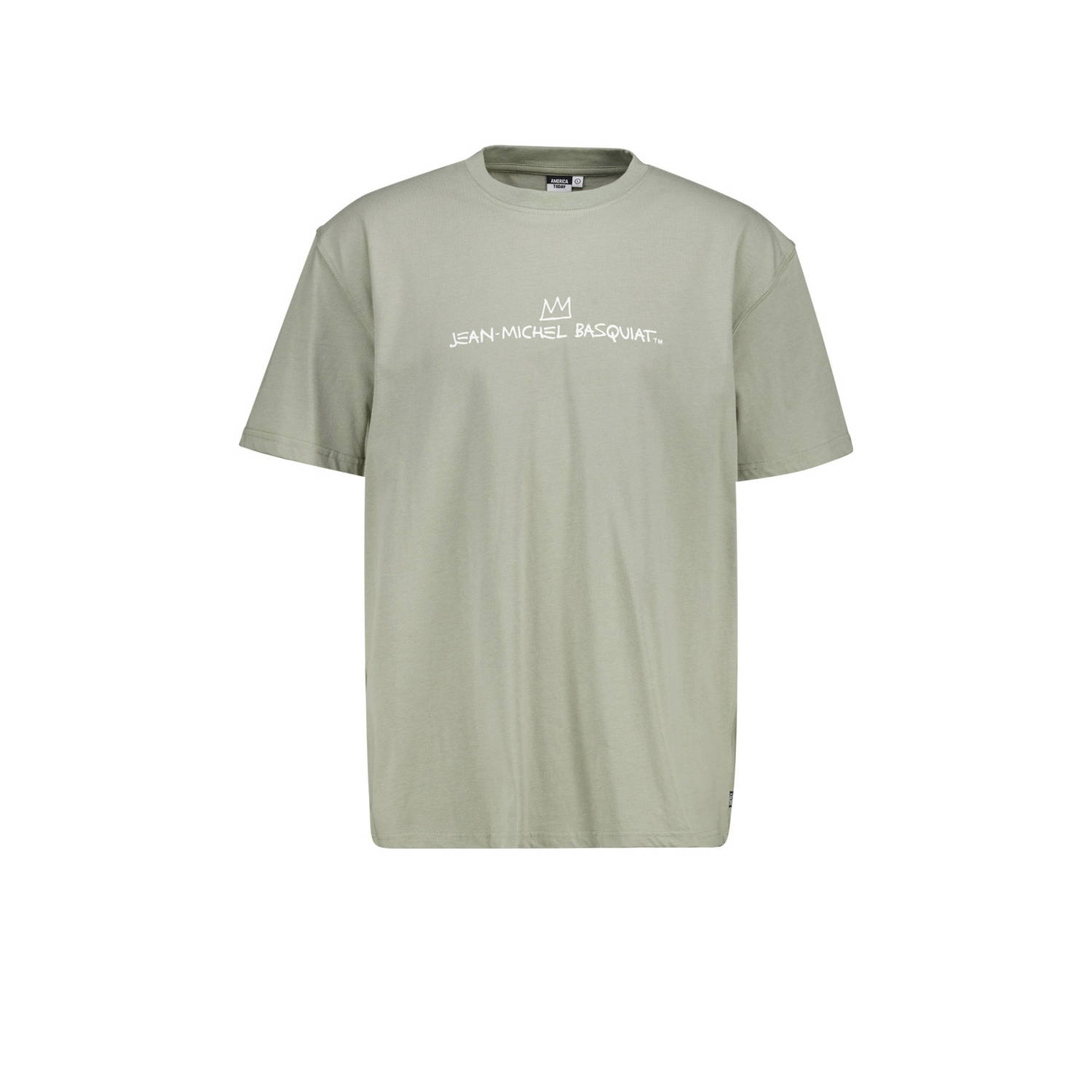 America Today T-shirt Elmar met backprint sea green
