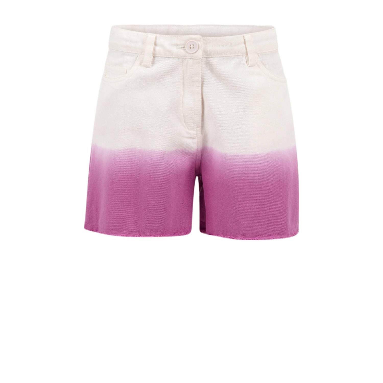 Shoeby dip-dye denim short wit paars Korte broek Meisjes Katoen Dip-dye 134 140