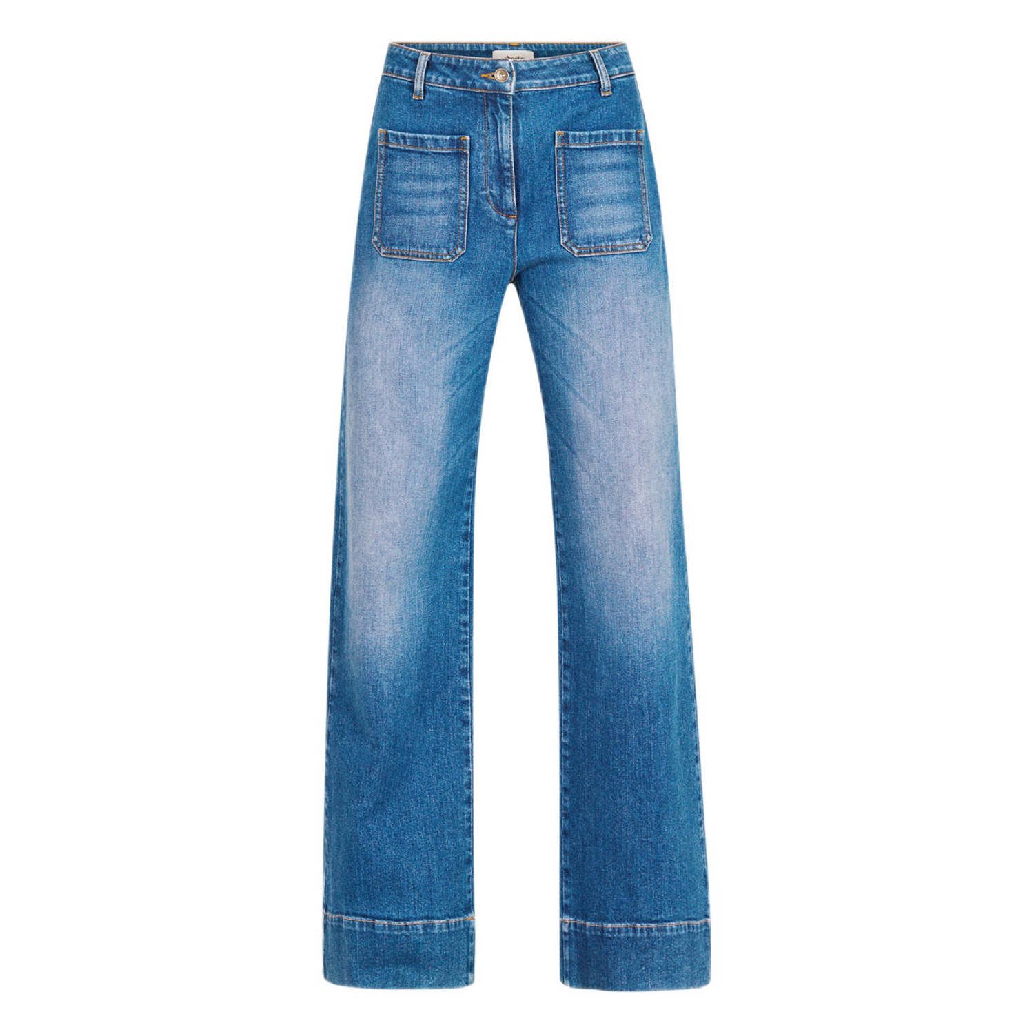 Shoeby high waist wide leg jeans dark blue denim