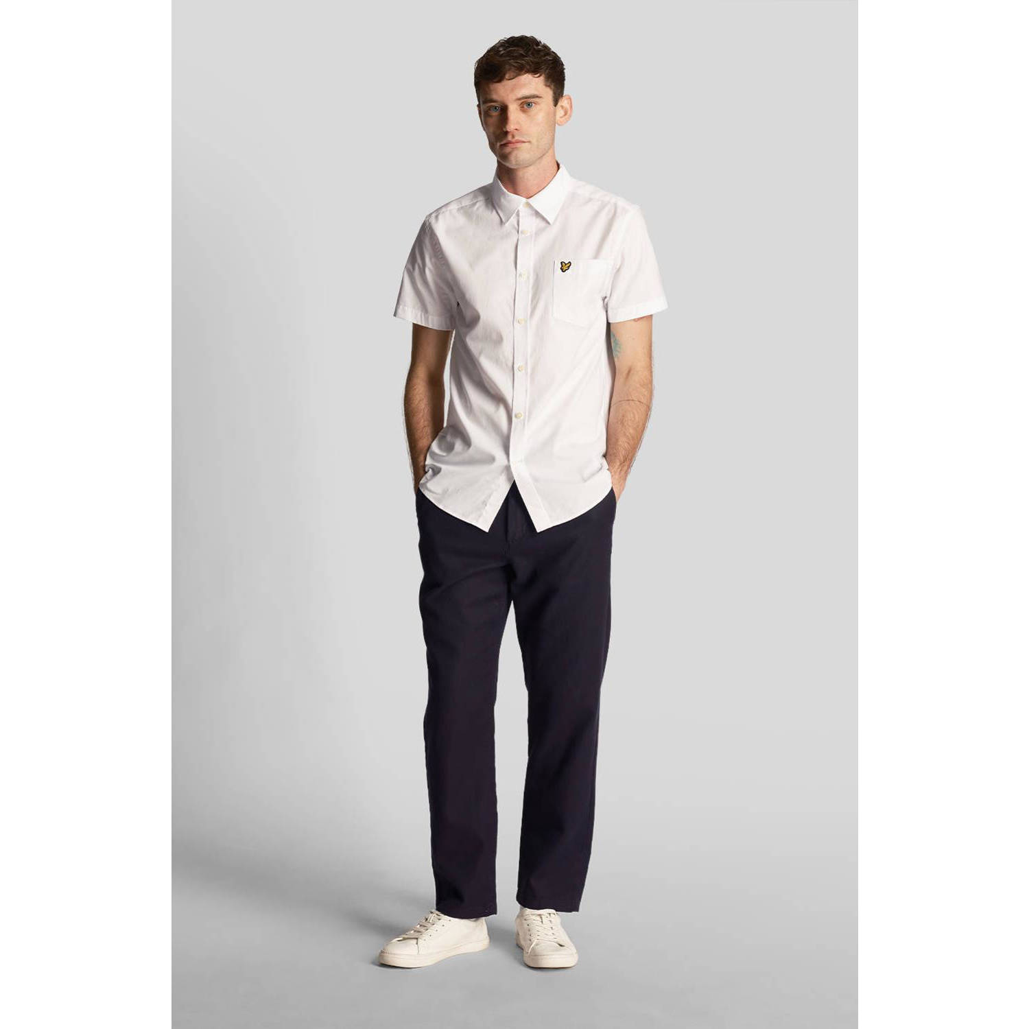 Lyle and Scott Short Sleeves Overhemd Poplin Wit