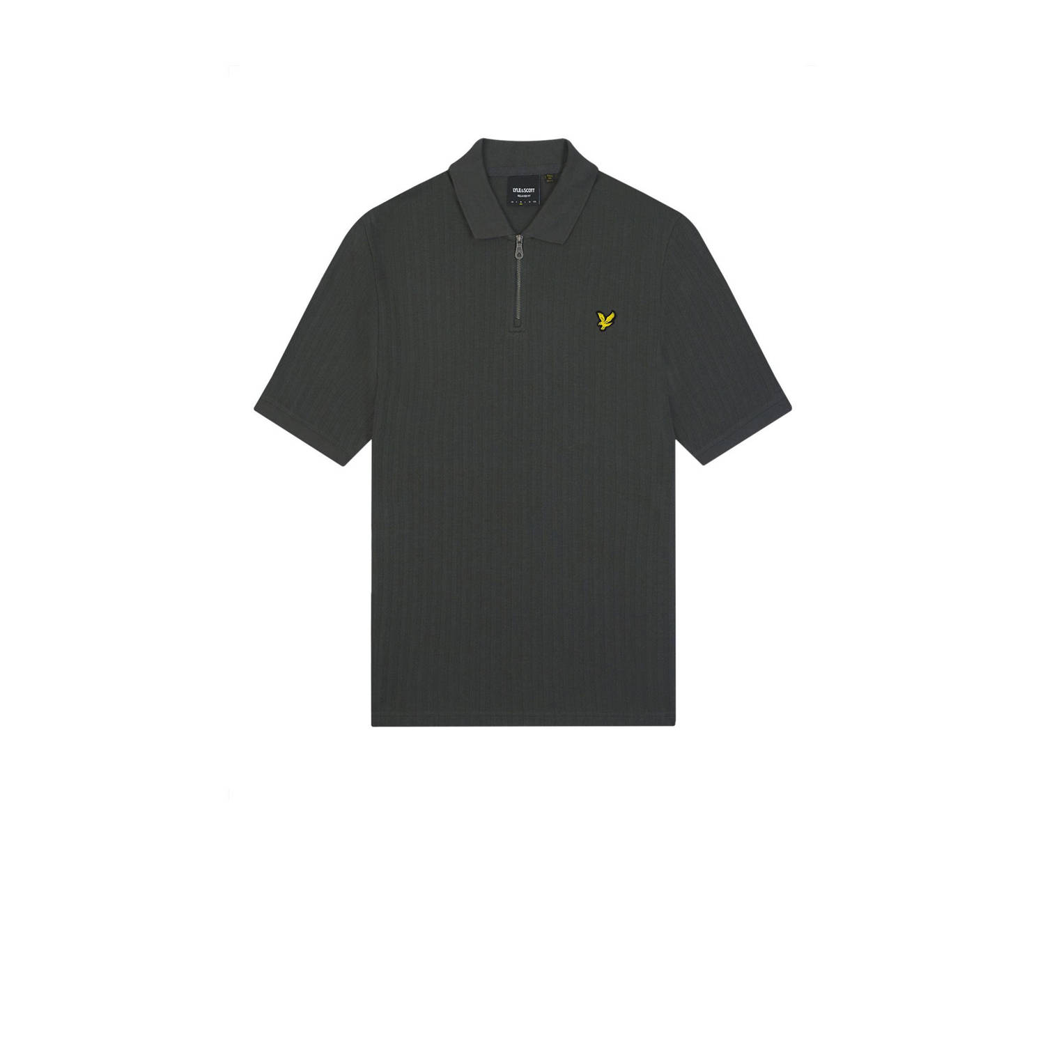 Lyle & Scott fijngebreide polo met ingebreid patroon