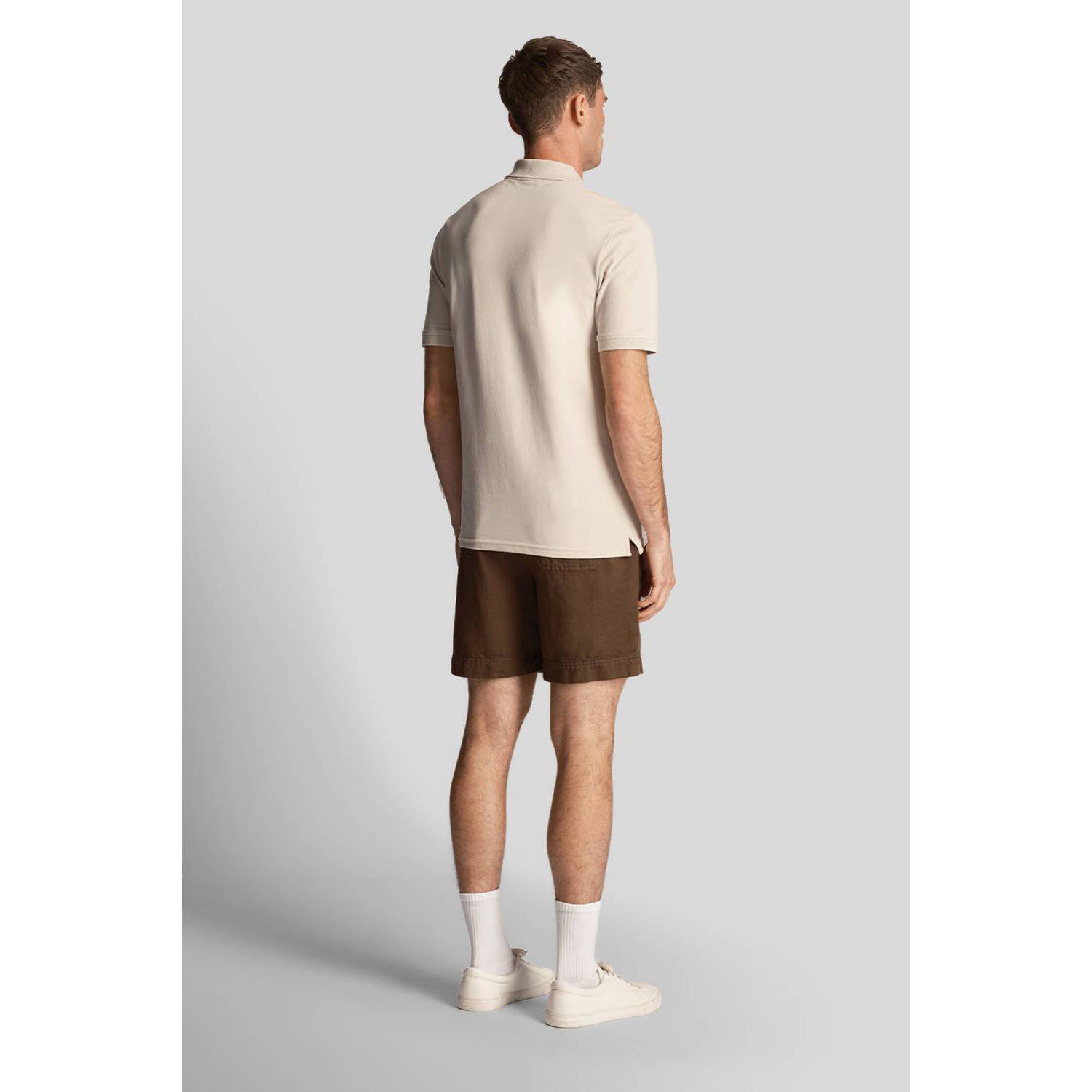 Lyle & Scott regular fit short met logo olijfgroen