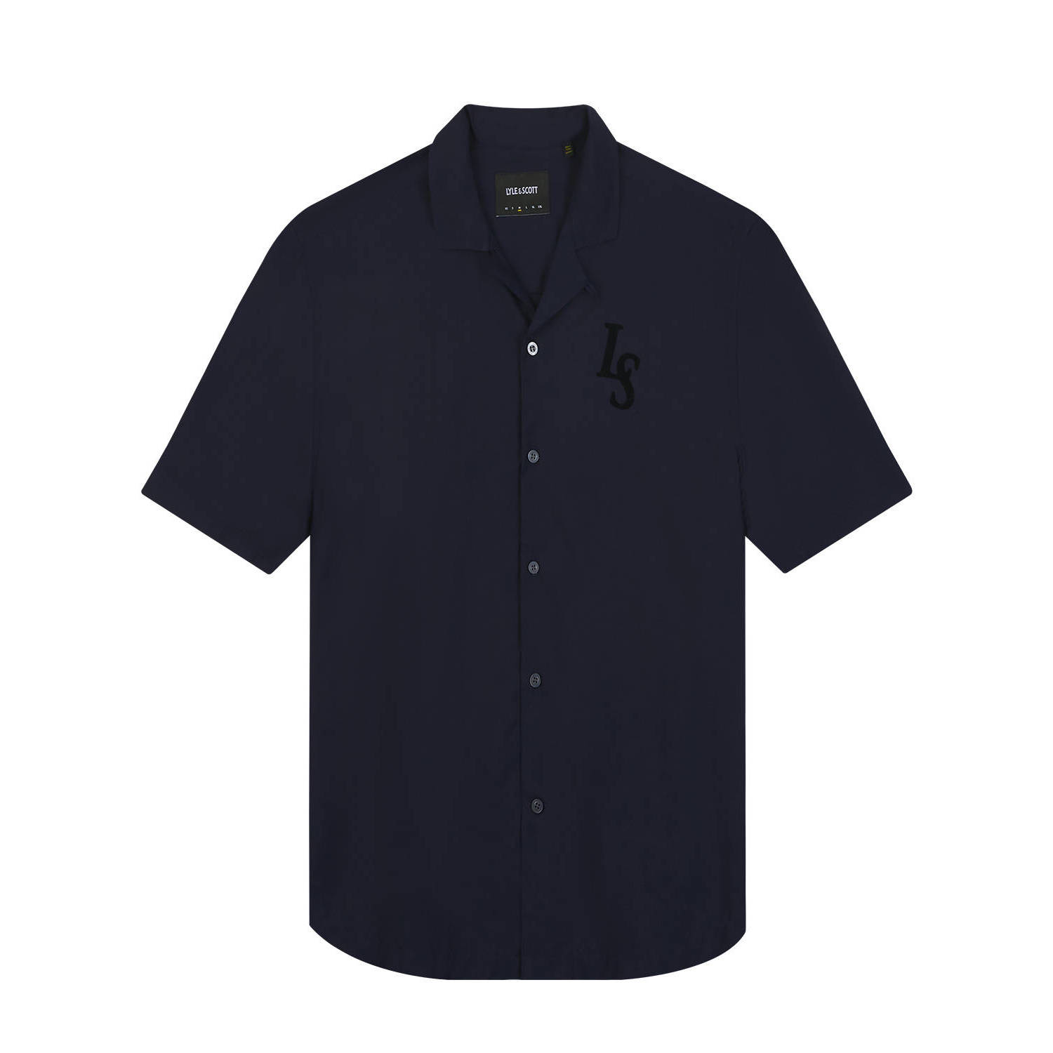 Lyle & Scott regular fit overhemd met printopdruk dark navy