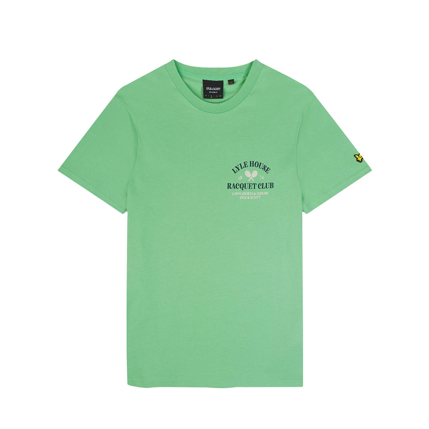 Lyle & Scott Grafisch T-shirt Racquet Club Stijl Green Heren