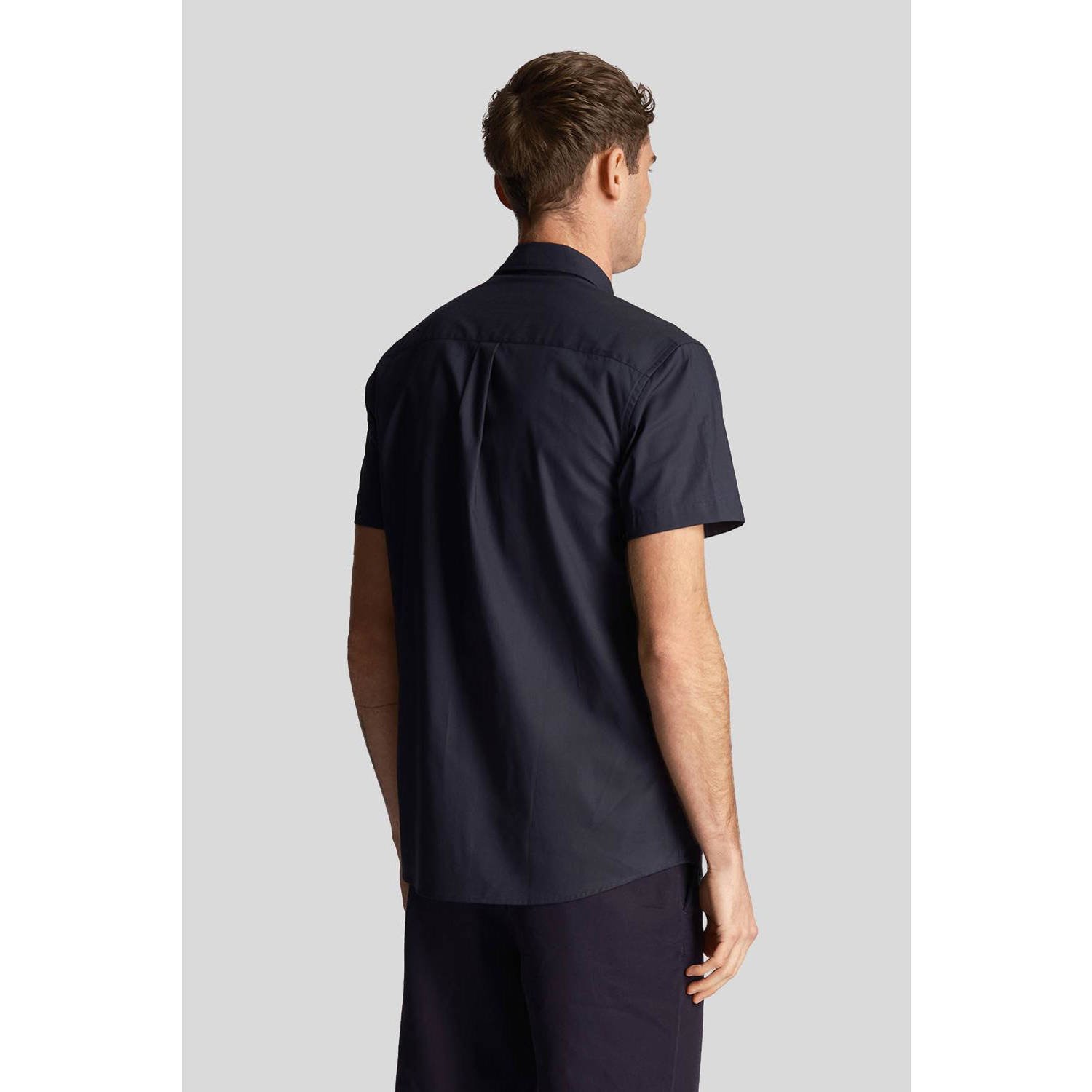 Lyle & Scott regular fit overhemd met logo donkerblauw