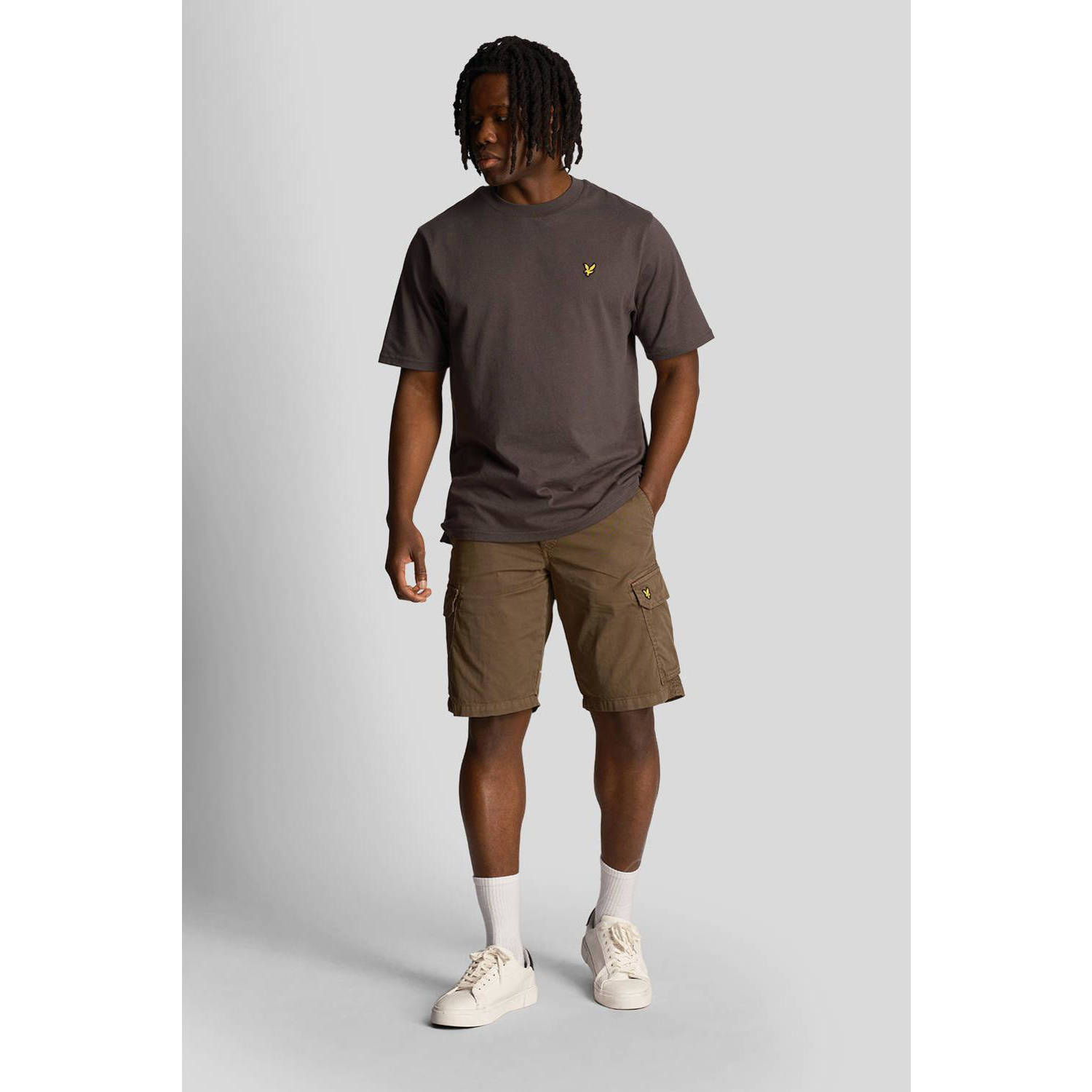 Lyle & Scott cargo short met logo groen