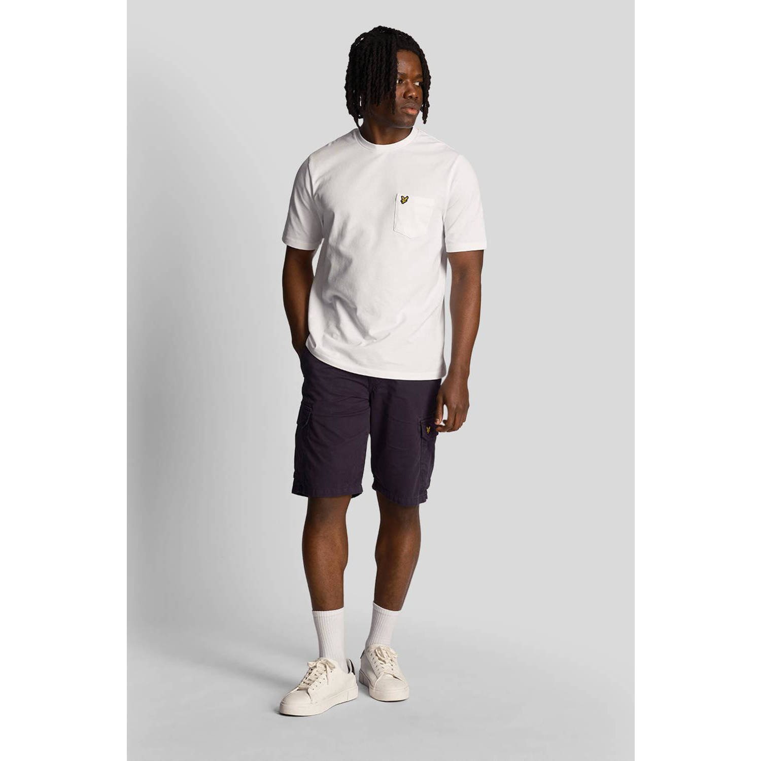 Lyle & Scott cargo short met logo donkerblauw