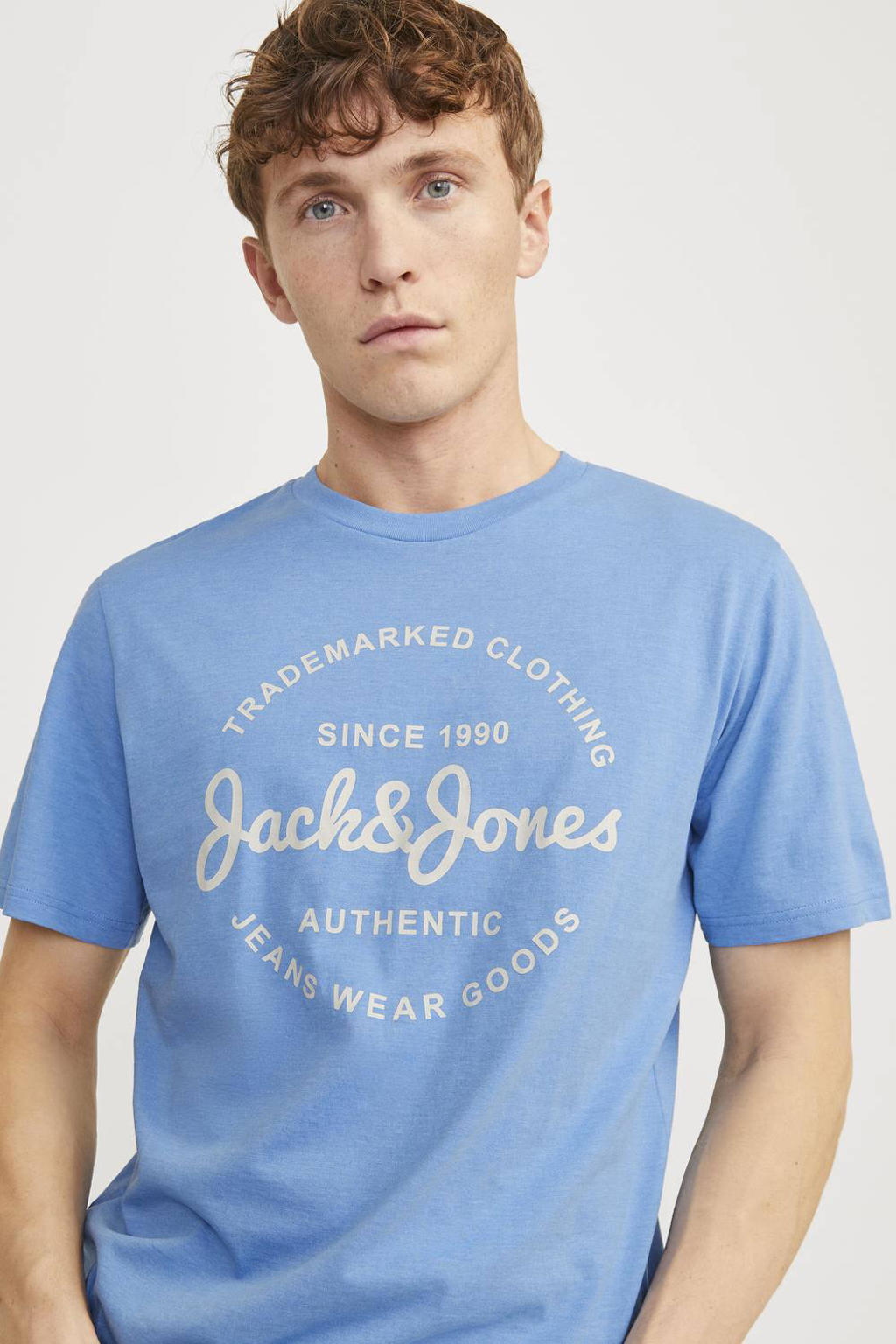 Jack And Jones T Shirt Jjforest Met Printopdruk Lichtblauw Wehkamp