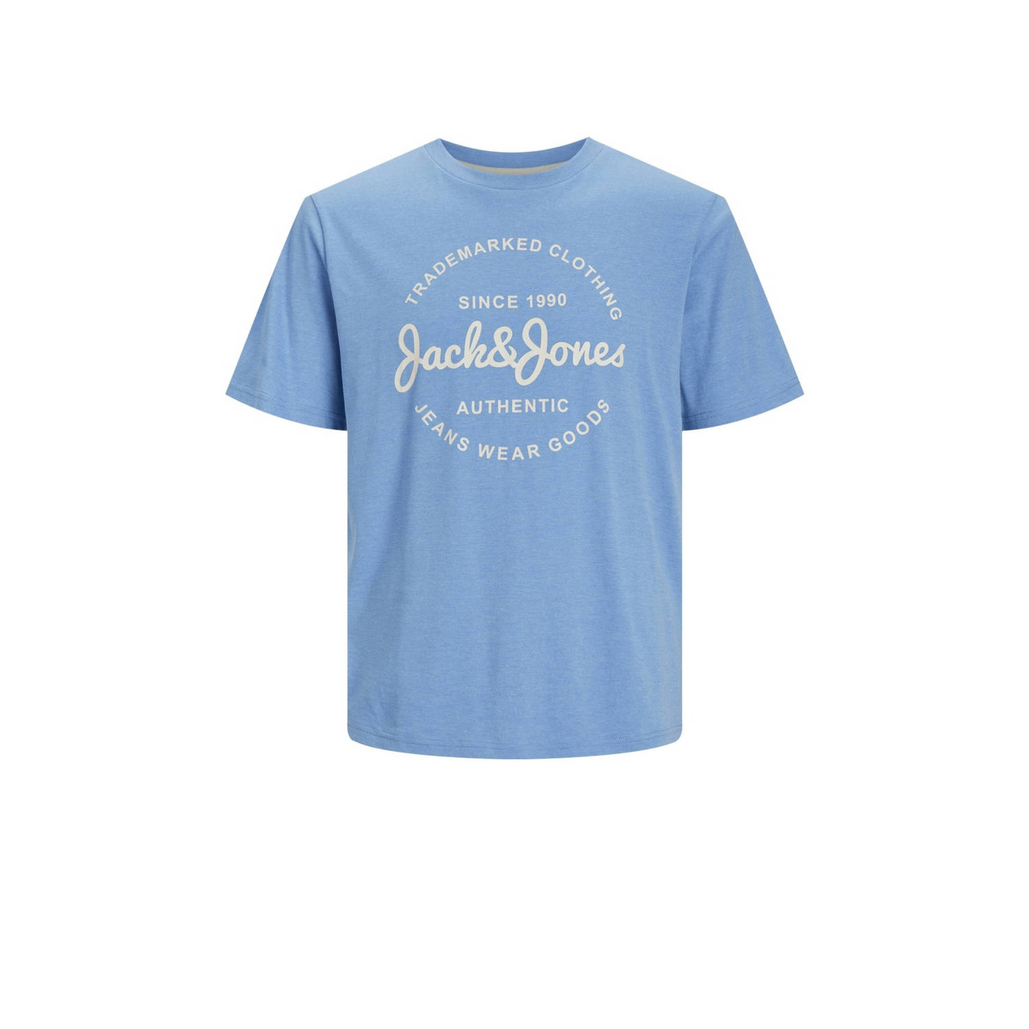JACK & JONES T-shirt JJFOREST met printopdruk lichtblauw