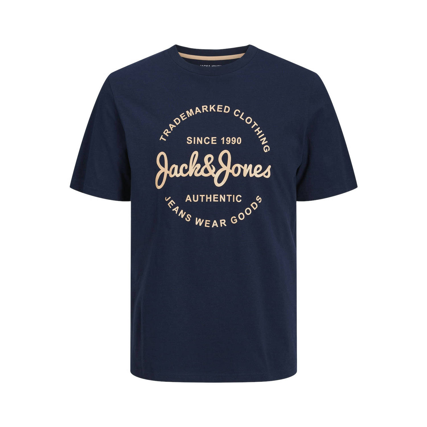 JACK & JONES T-shirt JJFOREST met printopdruk donkerblauw