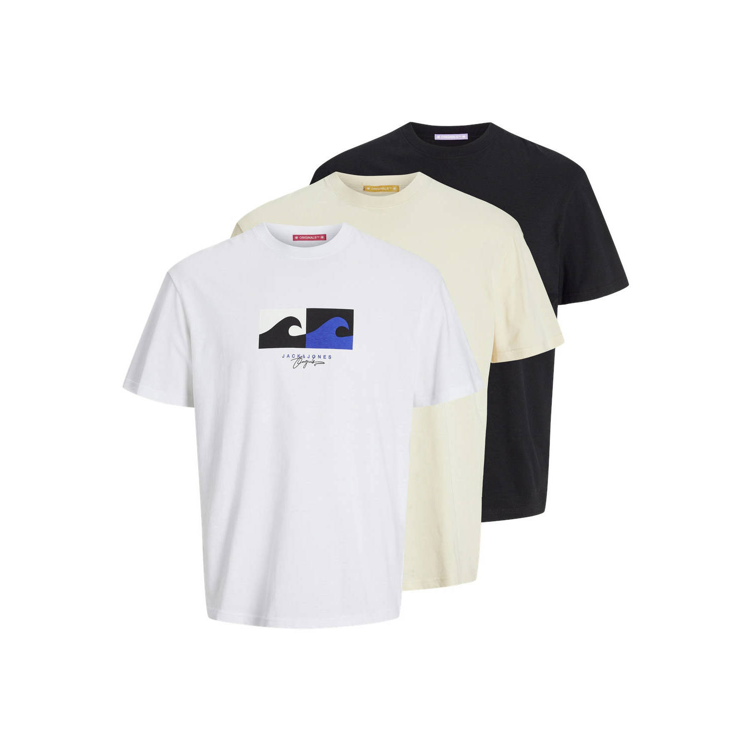 JACK & JONES ORIGINALS T-shirt JORMARBELLA (set van 3)