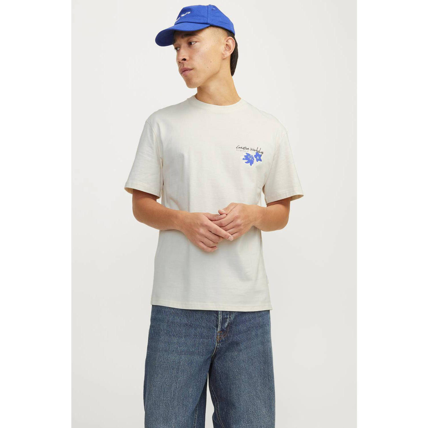 JACK & JONES ORIGINALS T-shirt JORMARBELLA met backprint buttercream