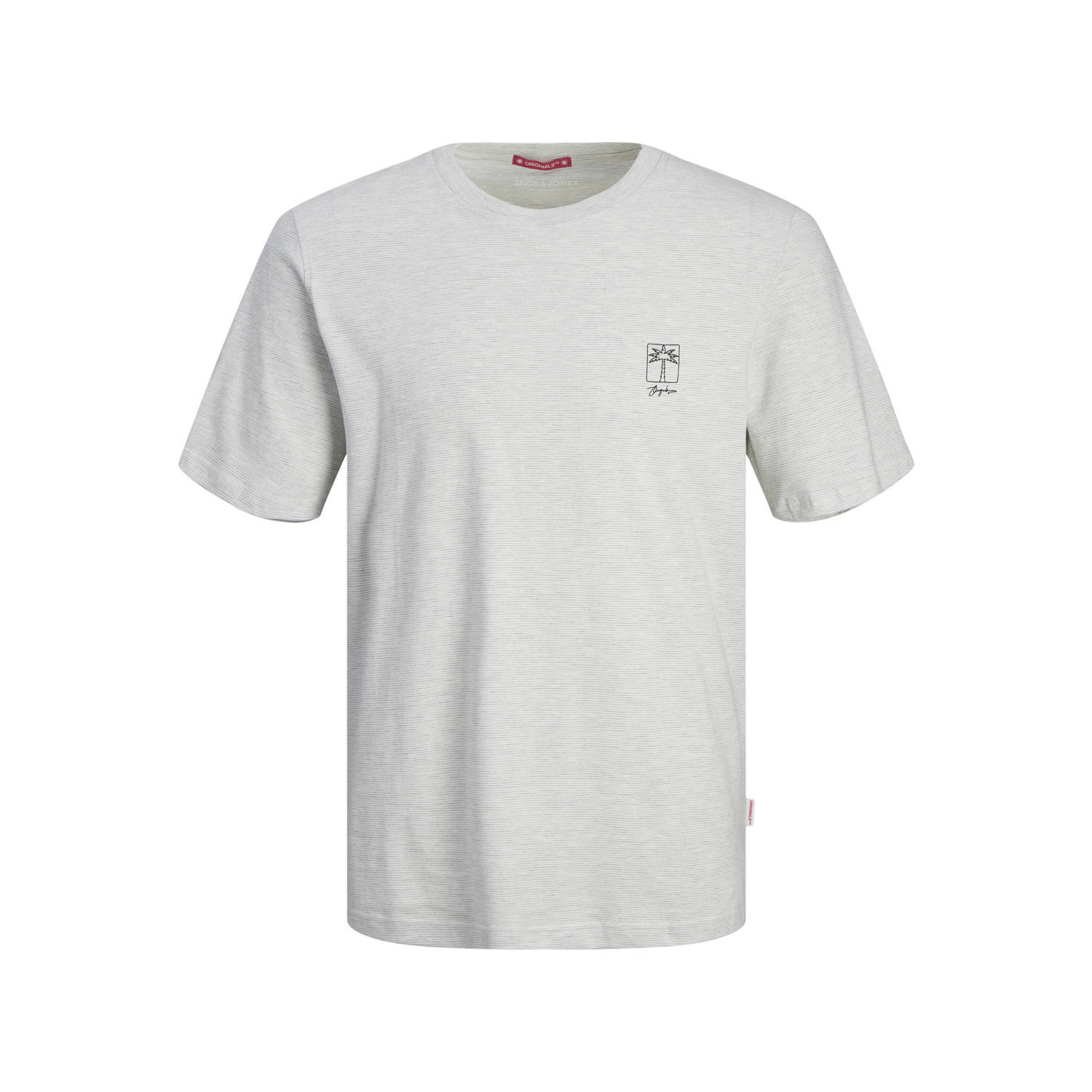 JACK & JONES ORIGINALS T-shirt JORMARBELLA met printopdruk lichtgrijs