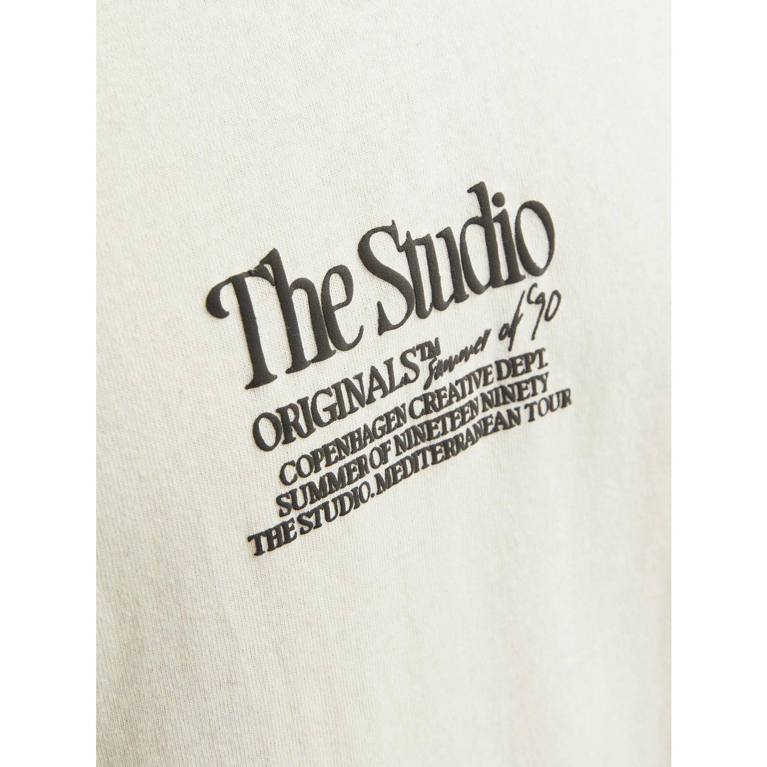 JACK & JONES ORIGINALS T-shirt JORNOTO met backprint ecru