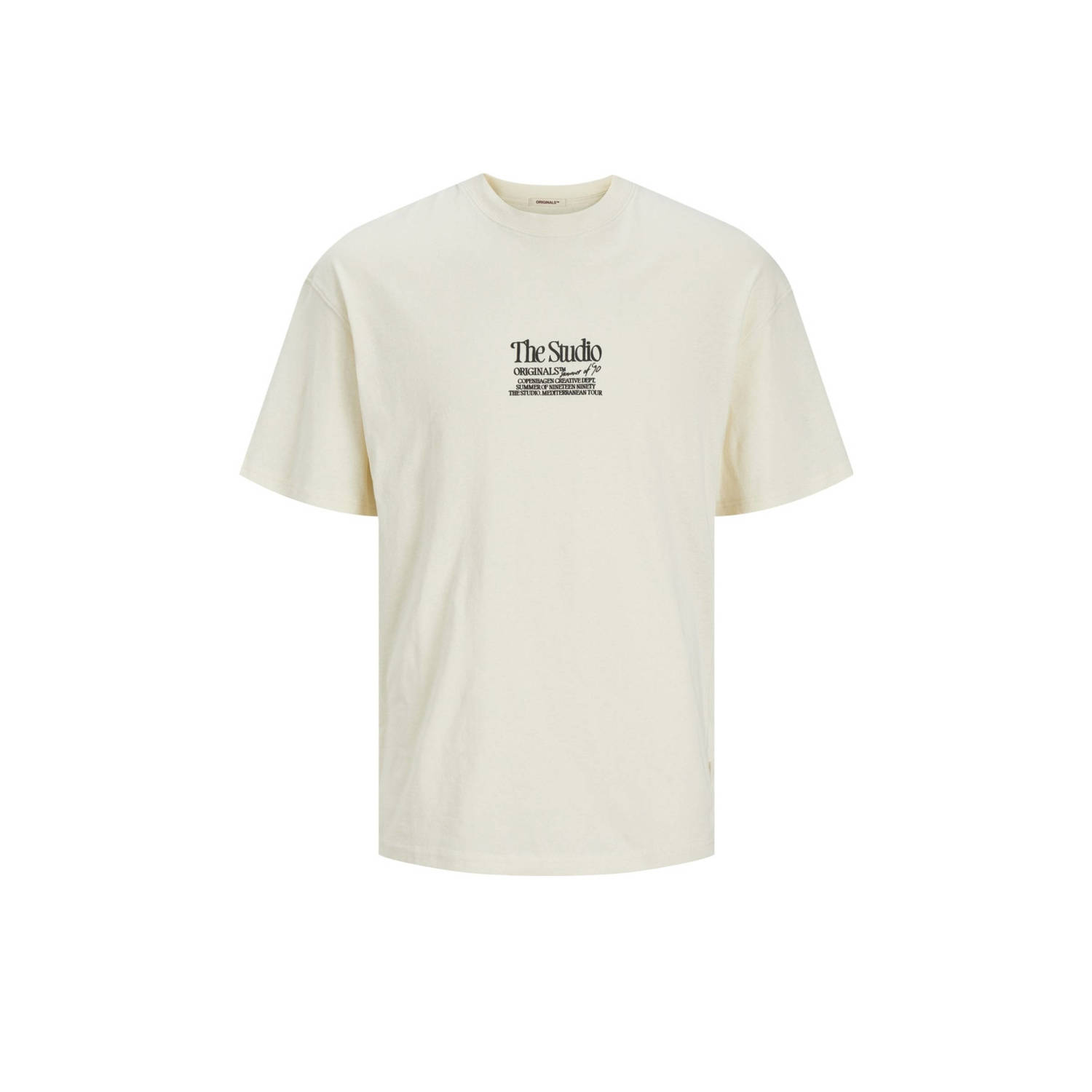 JACK & JONES ORIGINALS T-shirt JORNOTO met backprint ecru