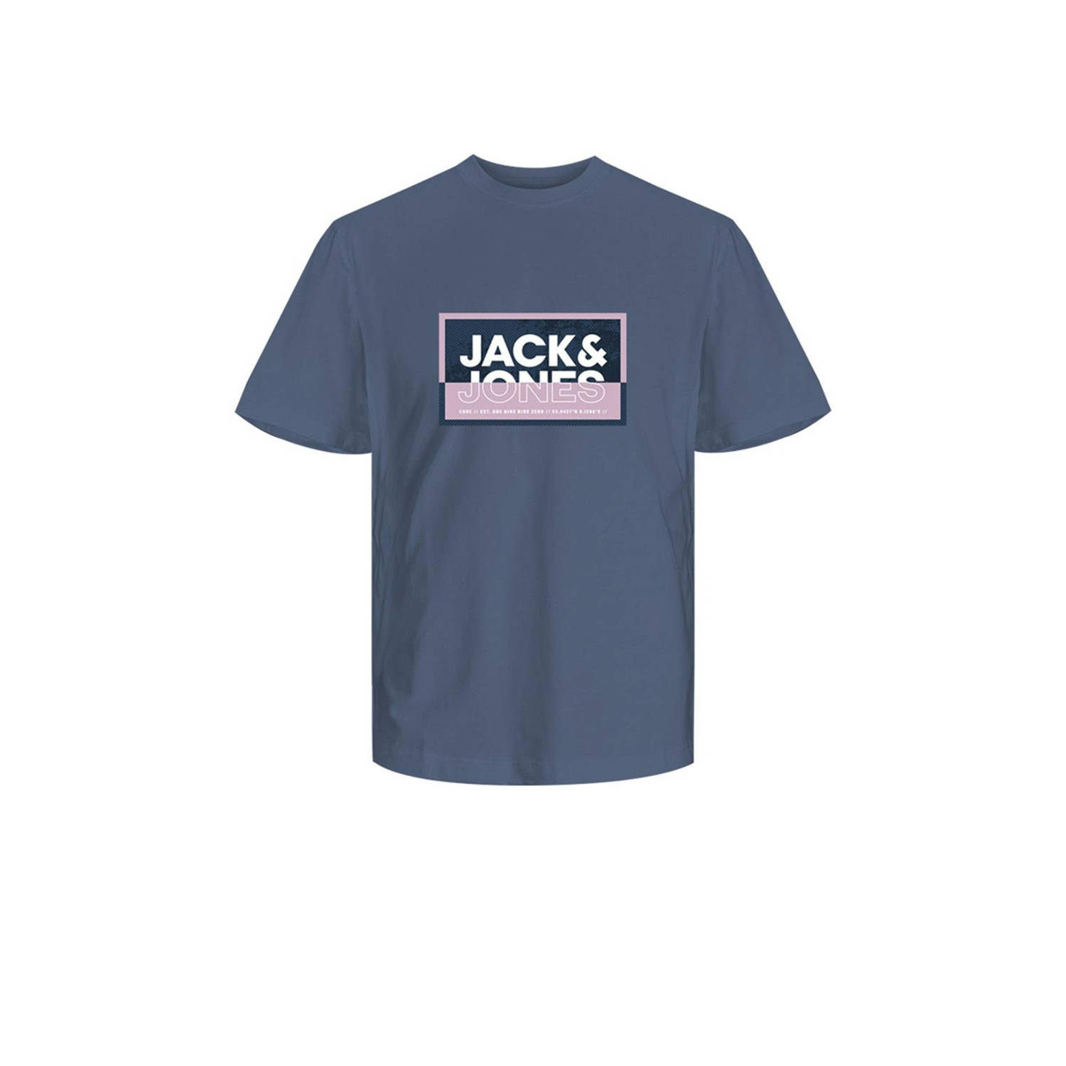 JACK & JONES CORE T-shirt JCOLOGAN met printopdruk flint stone