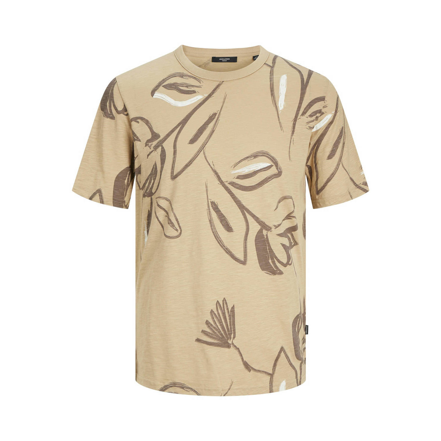 JACK & JONES PREMIUM T-shirt JPRBLAPALMA met all over print coffee quartz