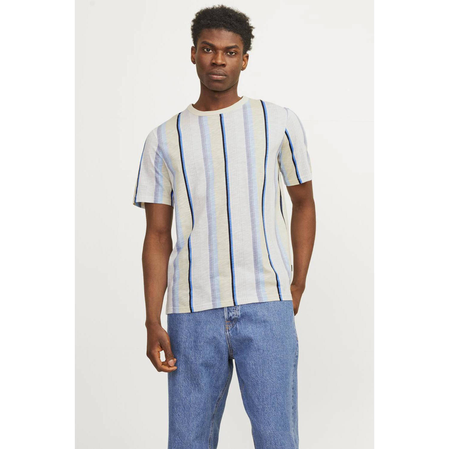 JACK & JONES PREMIUM gestreept T-shirt JPRBLAPALMA summer sand