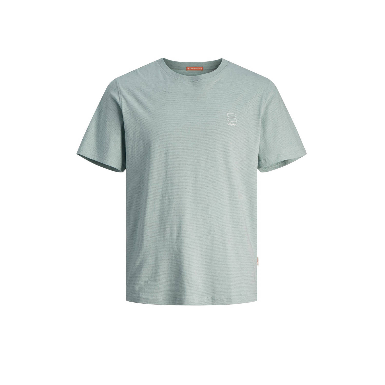 JACK & JONES ORIGINALS T-shirt JORMARBELLA met krijtstreep grijs