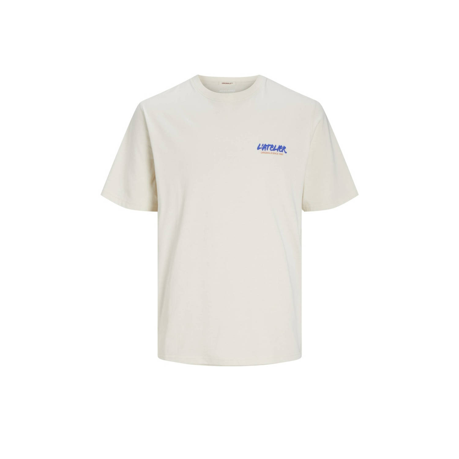 JACK & JONES ORIGINALS T-shirt met backprint buttercream