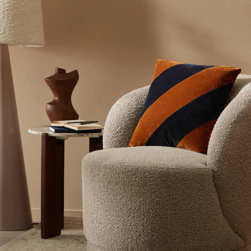 NOUS Living sierkussenhoes Lorens (45x45 cm) - bruin/blauw