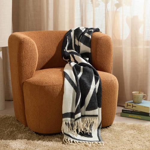 NOUS Living plaid Lapal (150x125 cm) - zwart